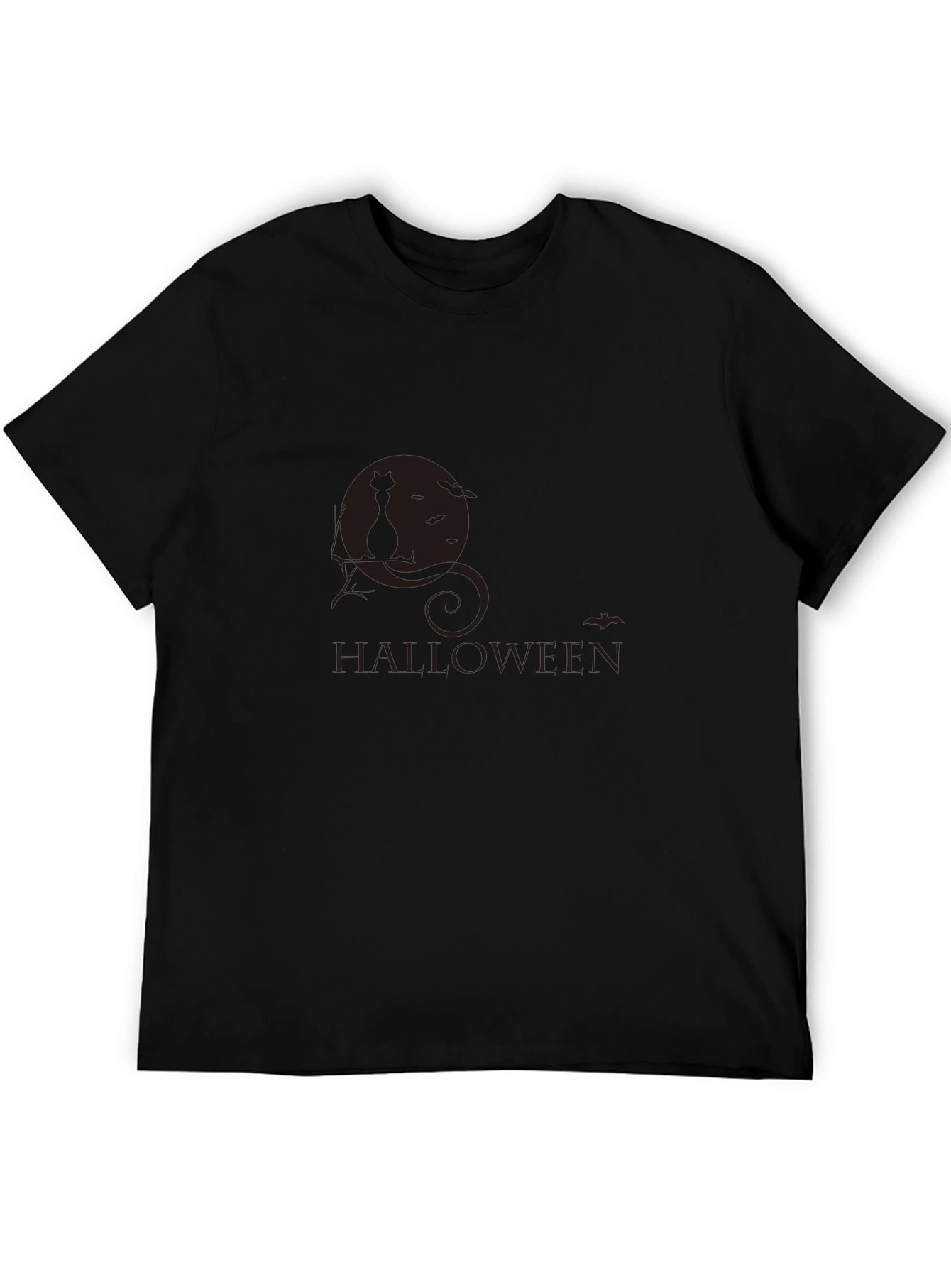 Halloween Black Cat Graphic T-Shirt