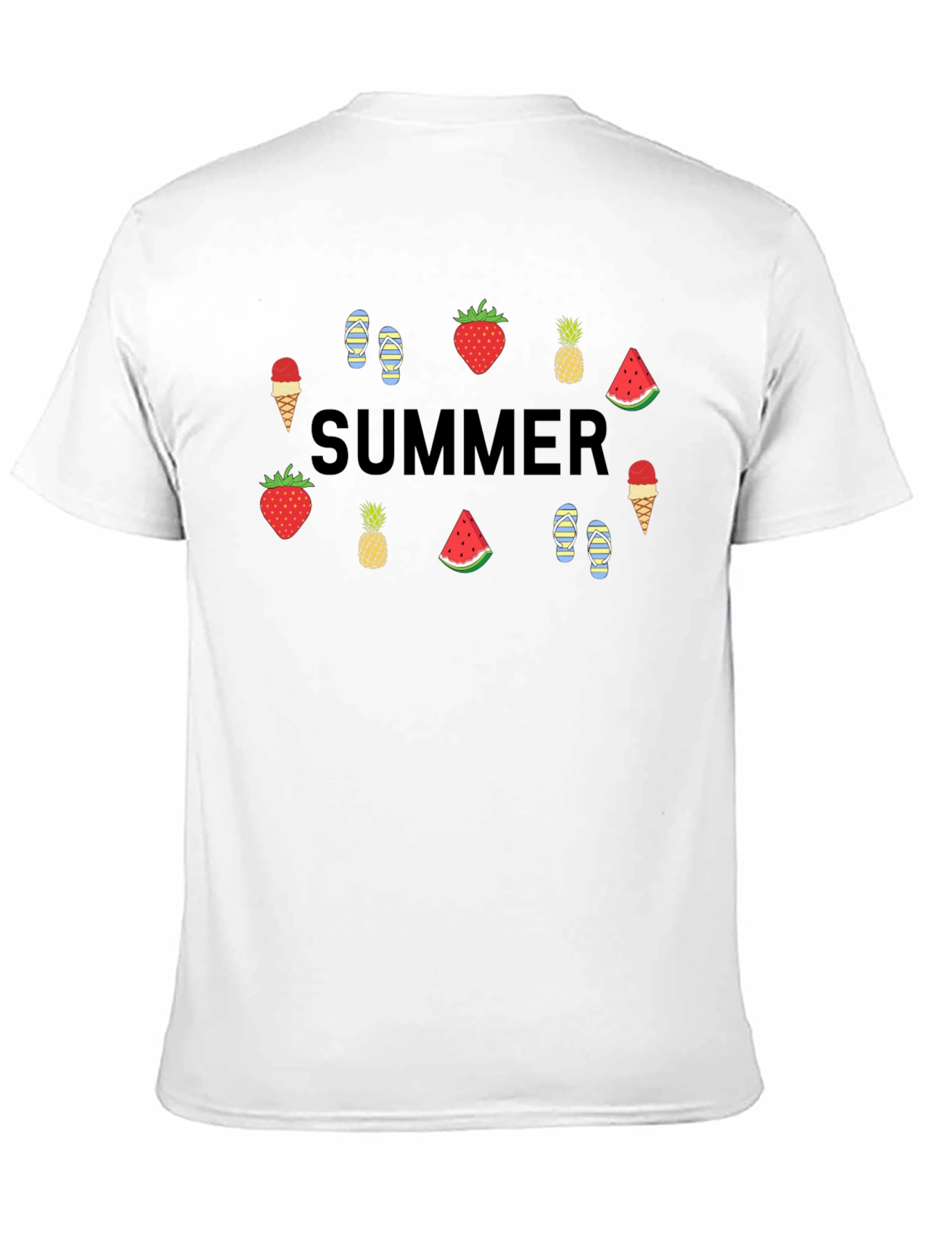 Summer Themed Graphic Tee - Black