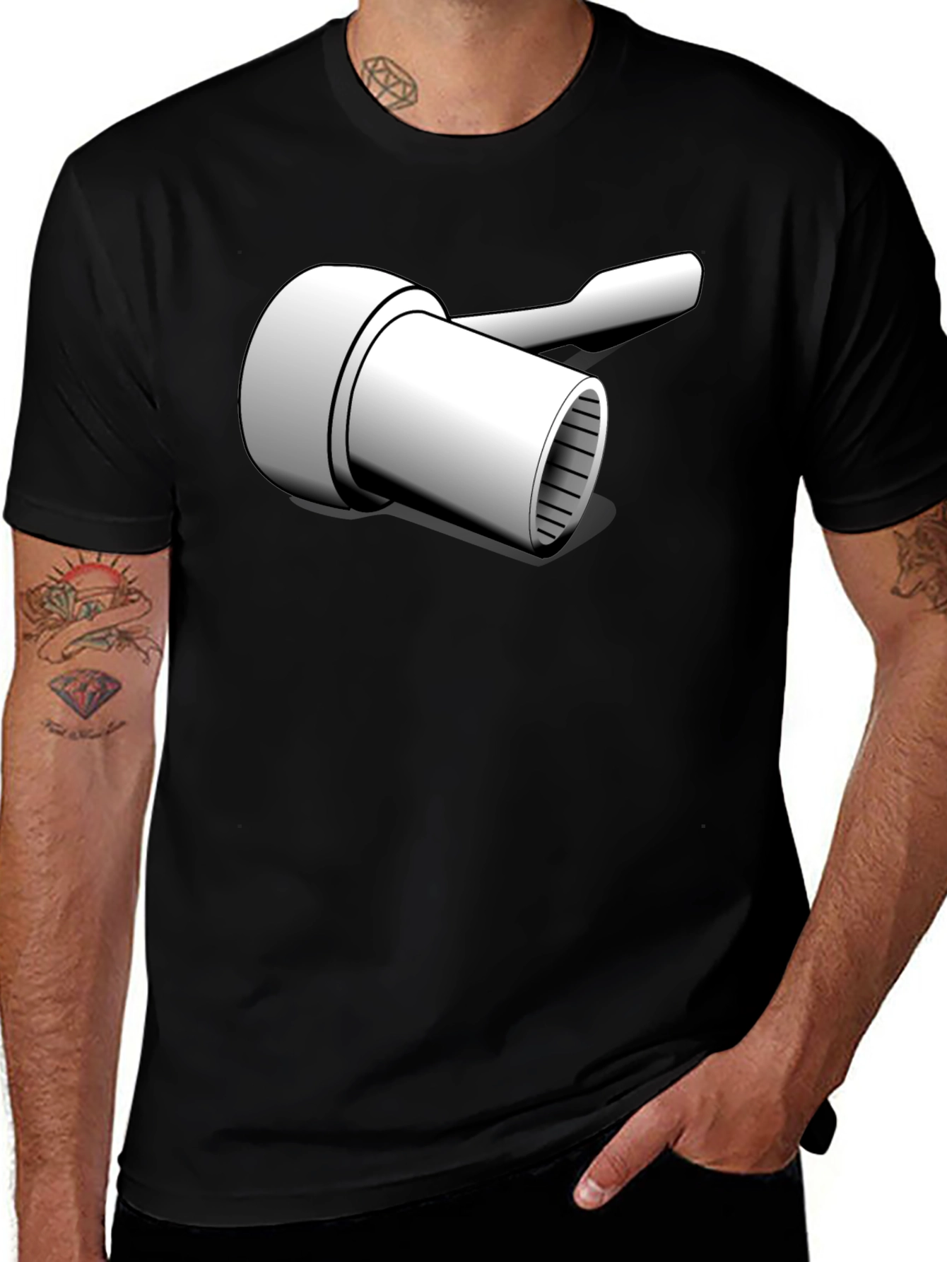 Novelty Wrench Graphic T-Shirt - Black