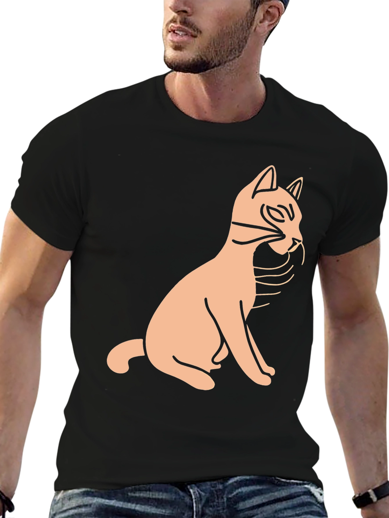 Black Cat Graphic Tee - Unisex Casual Style