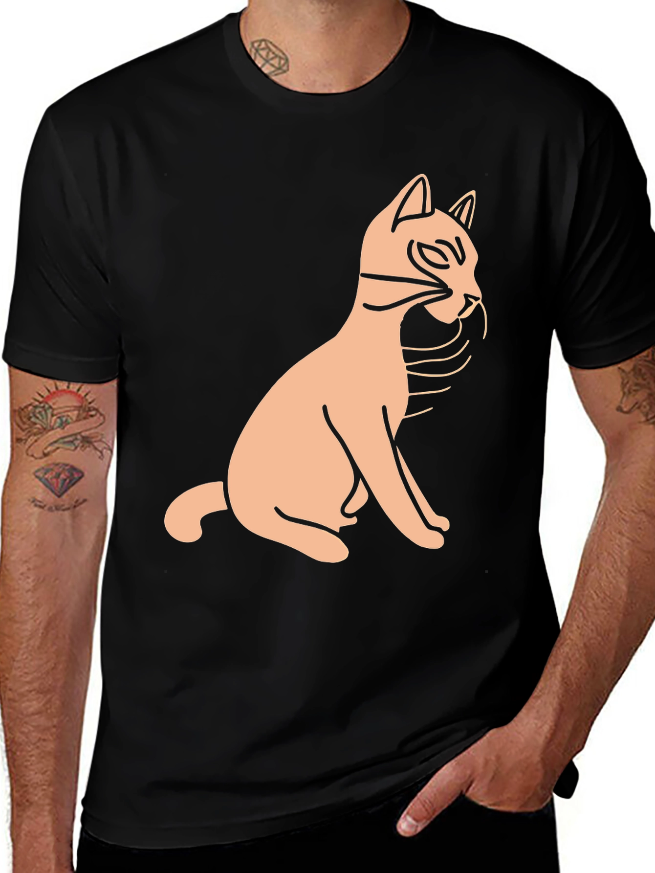 Black Cat Graphic Tee - Unisex Casual Style