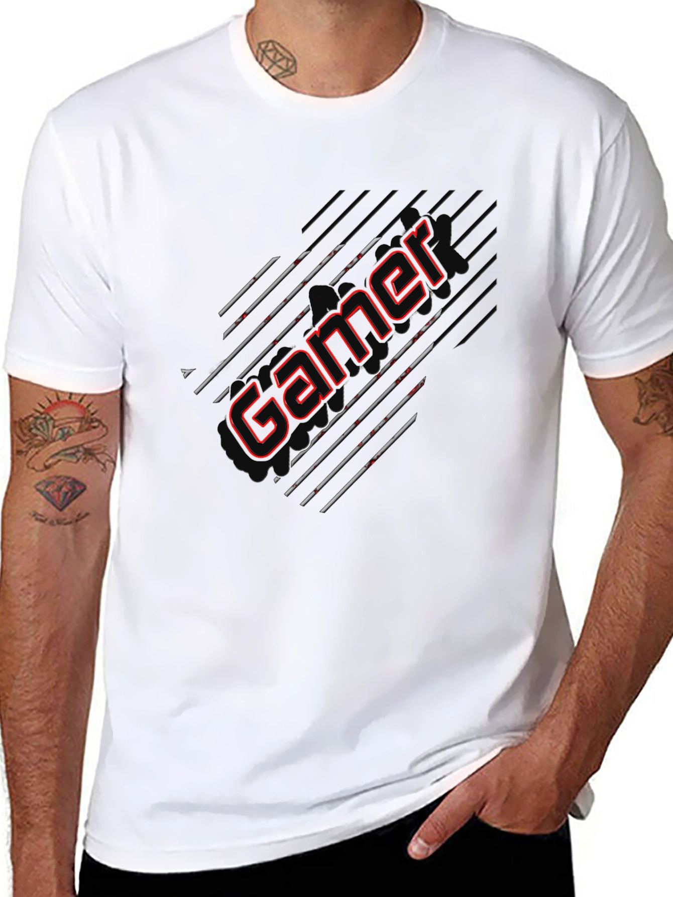 Gamer Graphic Tee - Black Cotton Blend