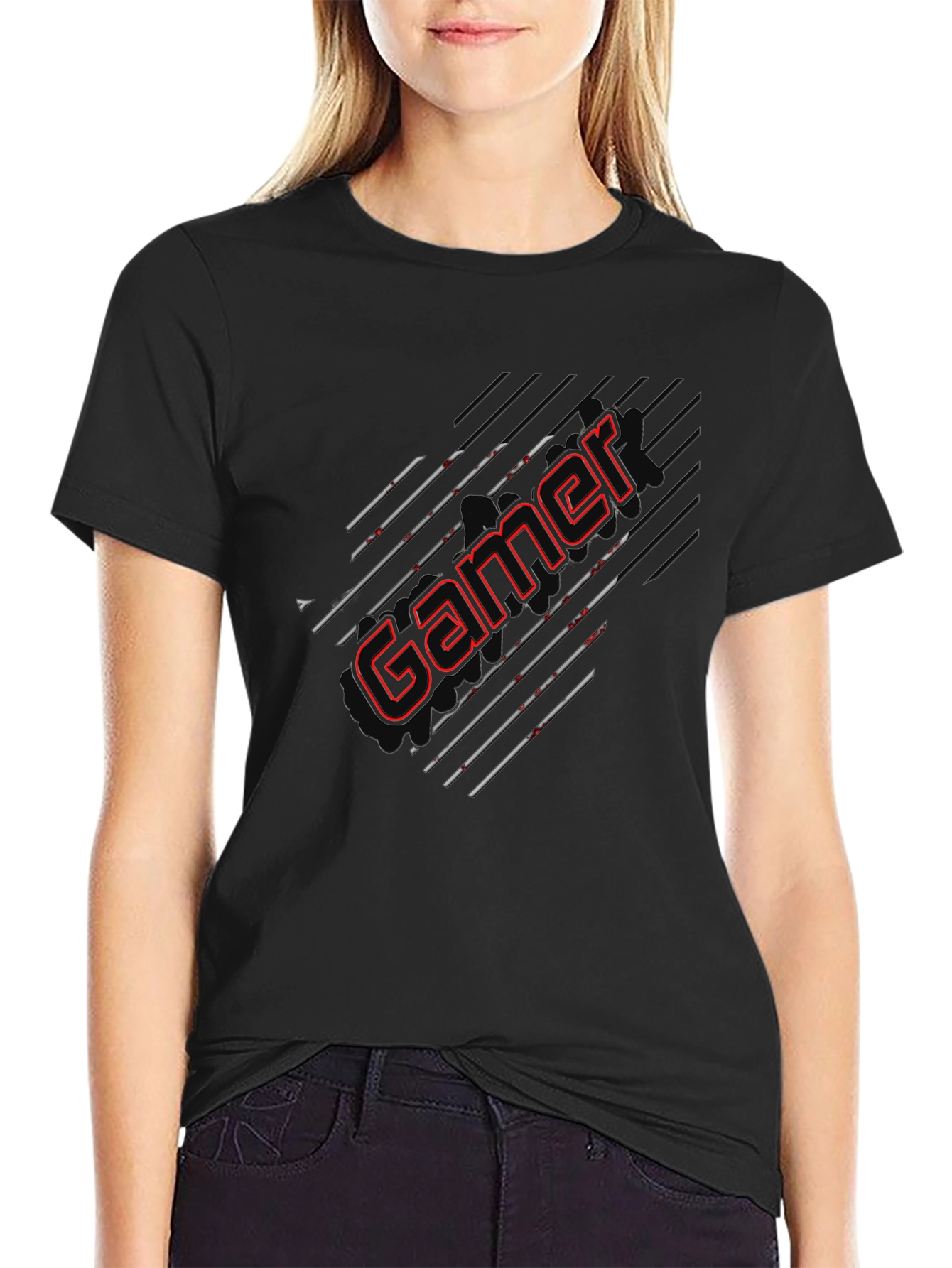 Gamer Graphic Tee - Black Cotton Blend