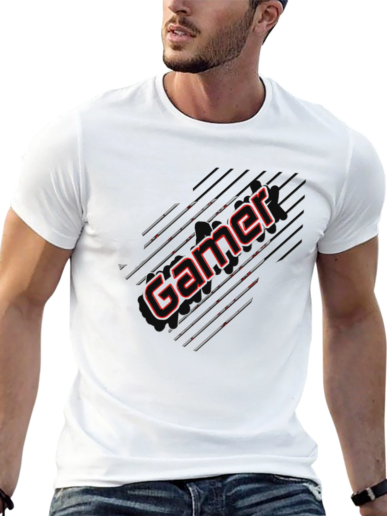 Gamer Graphic Tee - Black Cotton Blend