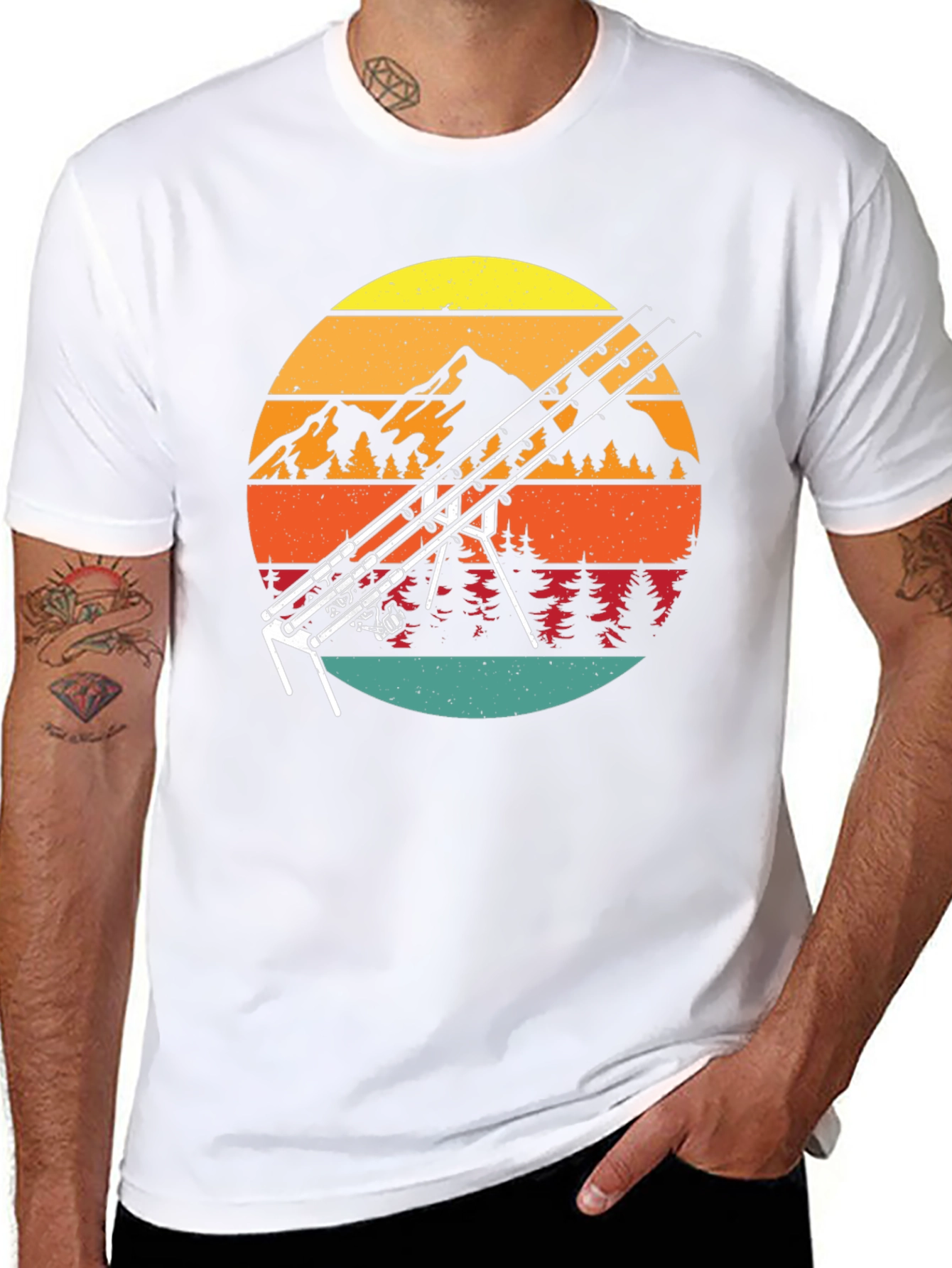 Fishing Sunset Graphic Tee - Outdoor Adventure Shirt
