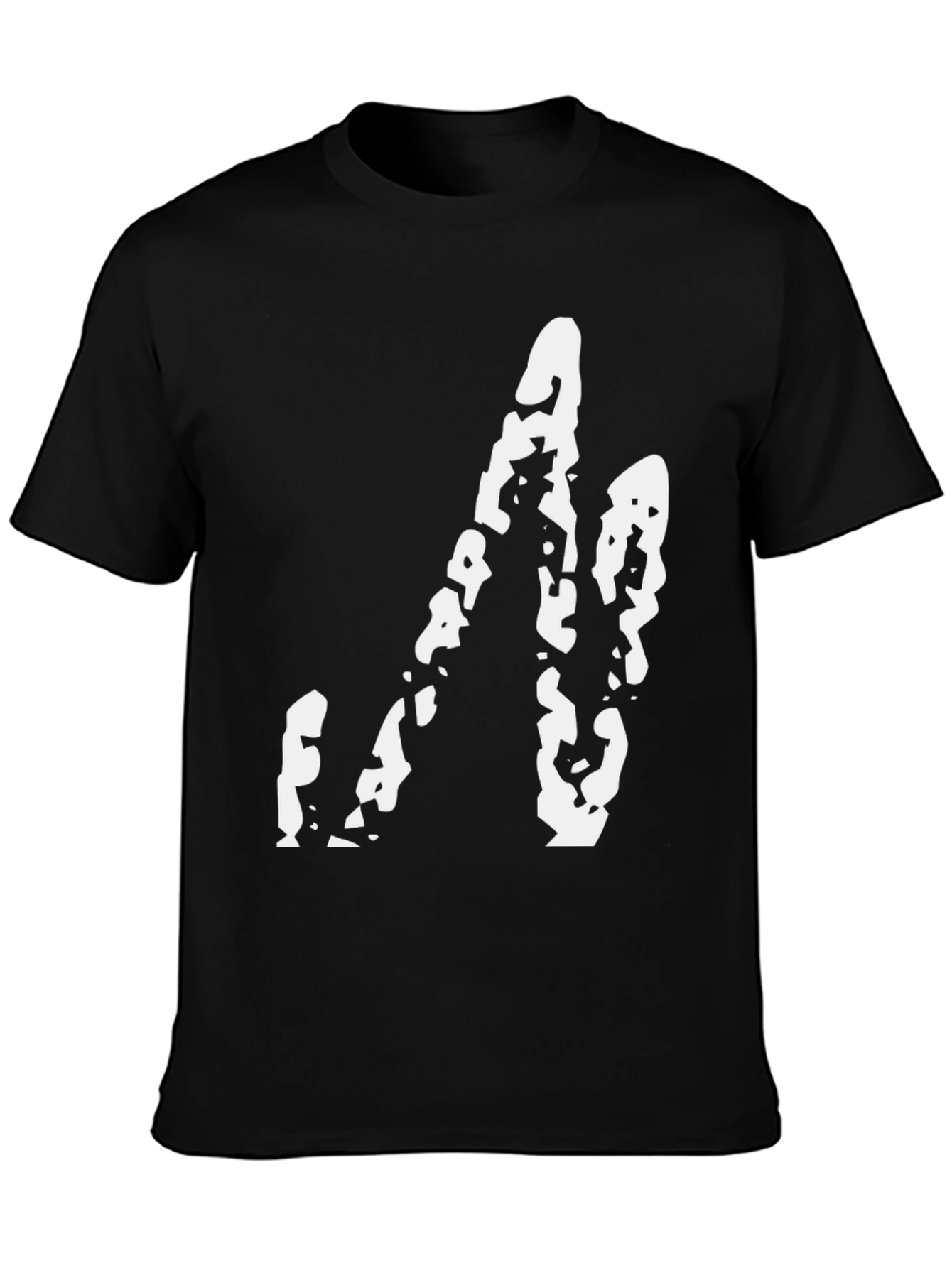 Abstract Graphic Print Black Tee