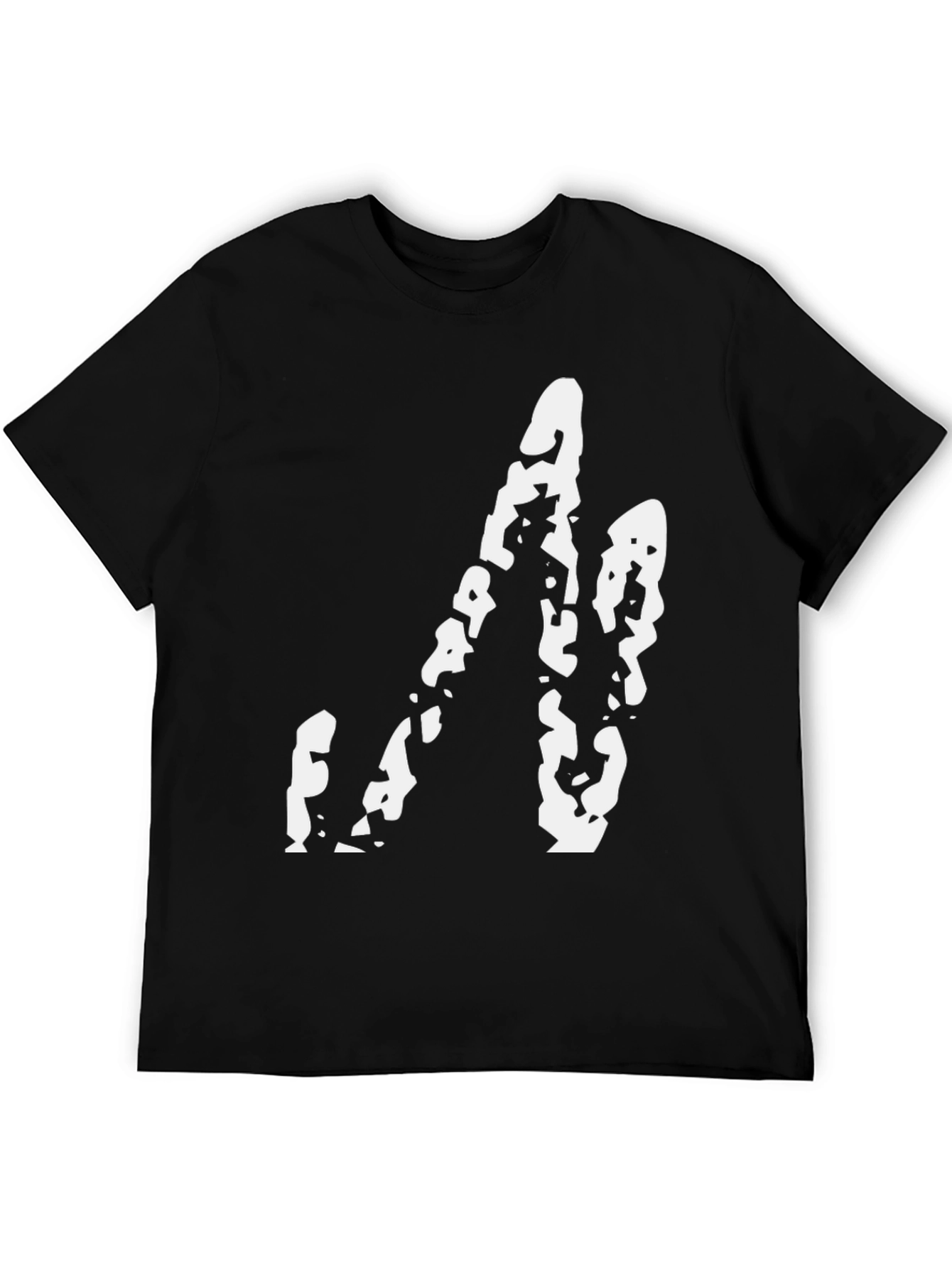 Abstract Graphic Print Black Tee
