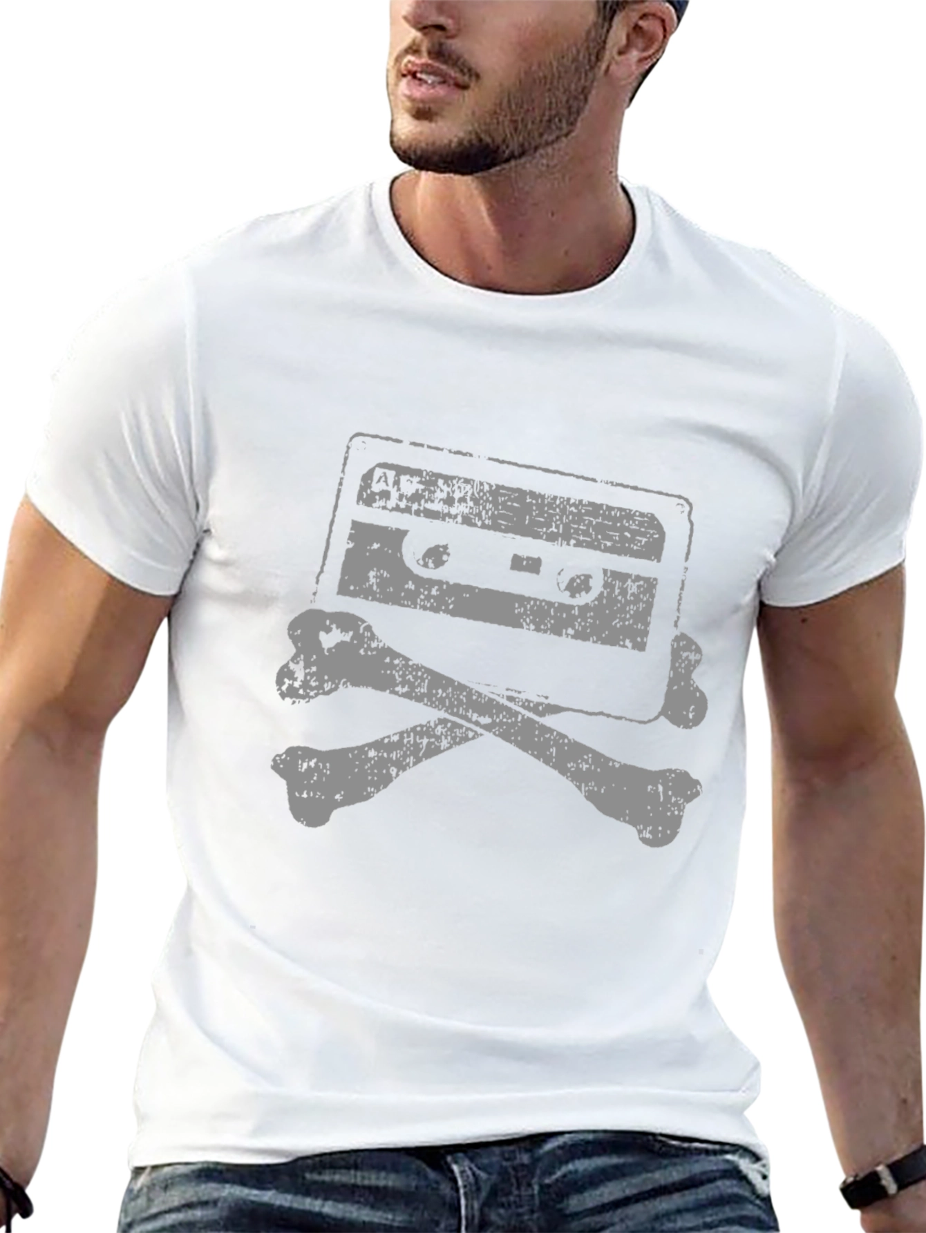 Retro Mixtape Skull & Bones Graphic Tee