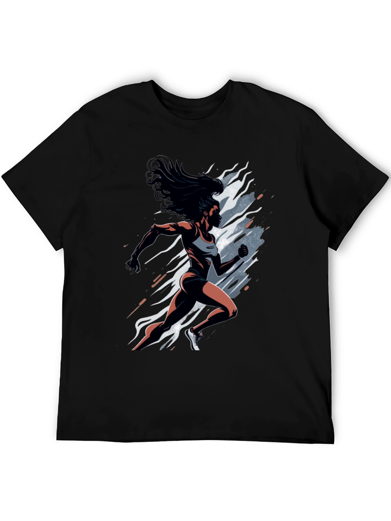 Woman Runner Graphic Tee - Black