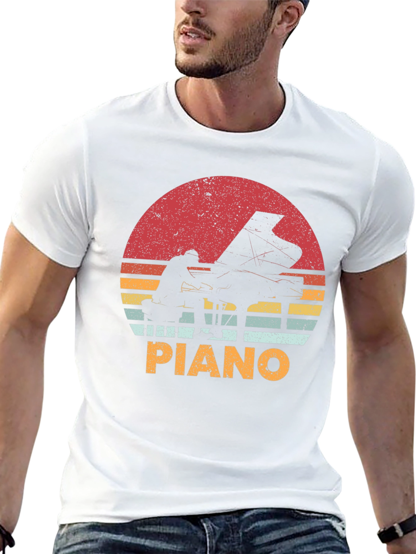 Retro Piano Sunset T-Shirt | Musician Tee