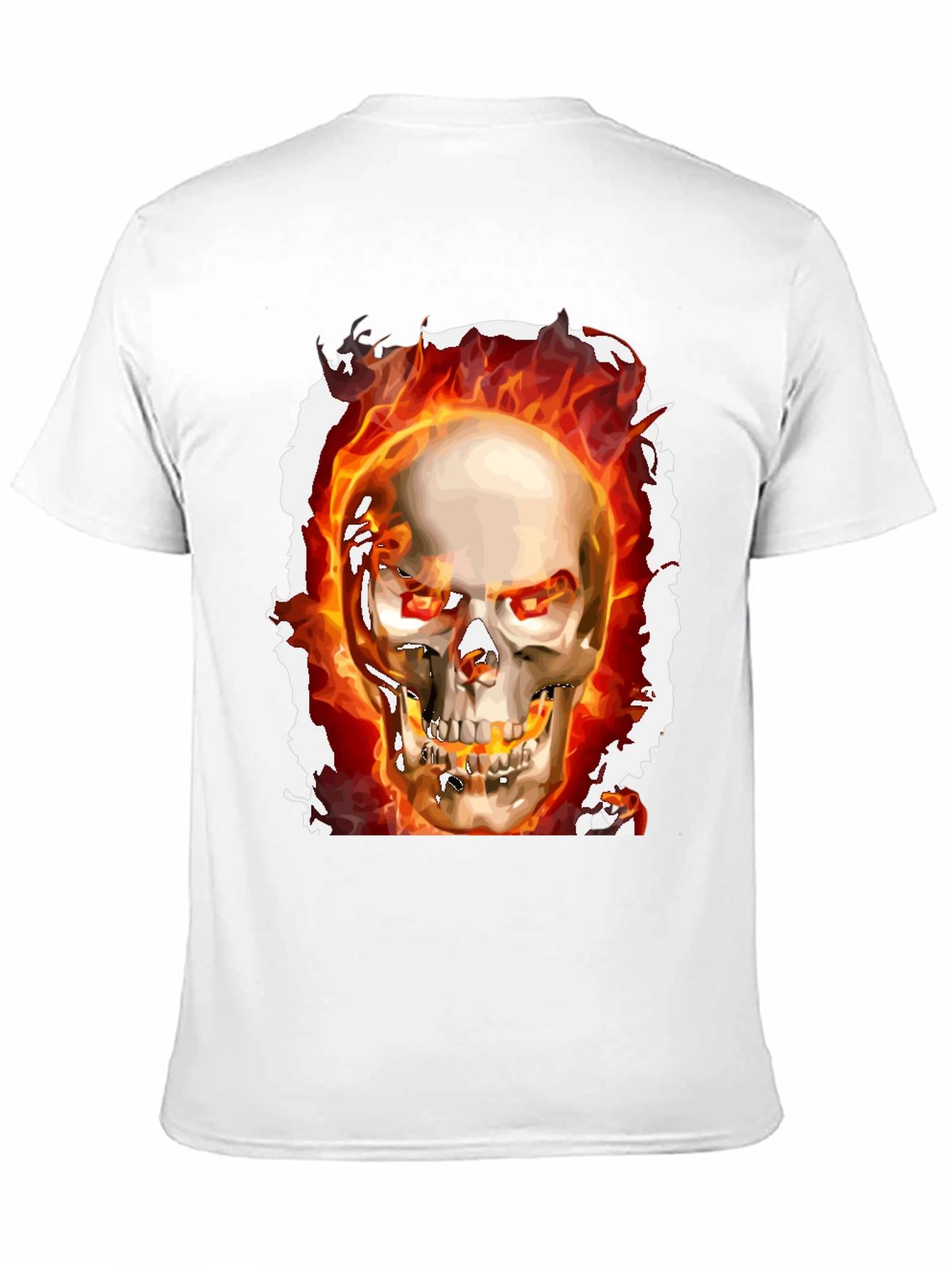 Fiery Skull Graphic Tee - Rocker Style