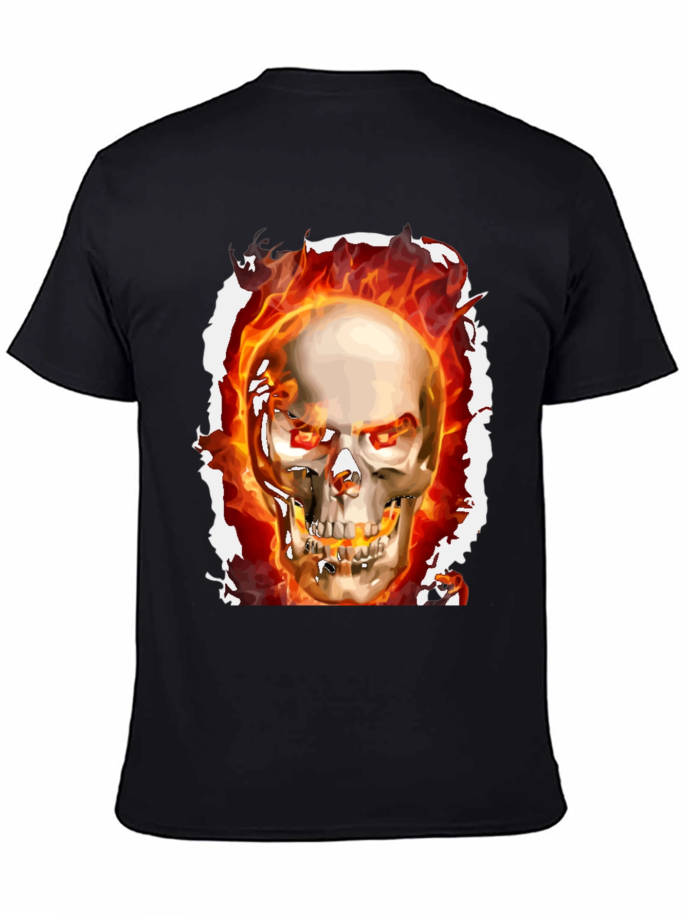 Fiery Skull Graphic Tee - Rocker Style