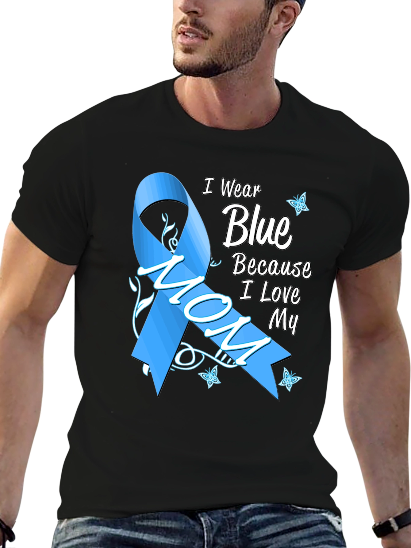 I Wear Blue Because I Love My Mom T-Shirt