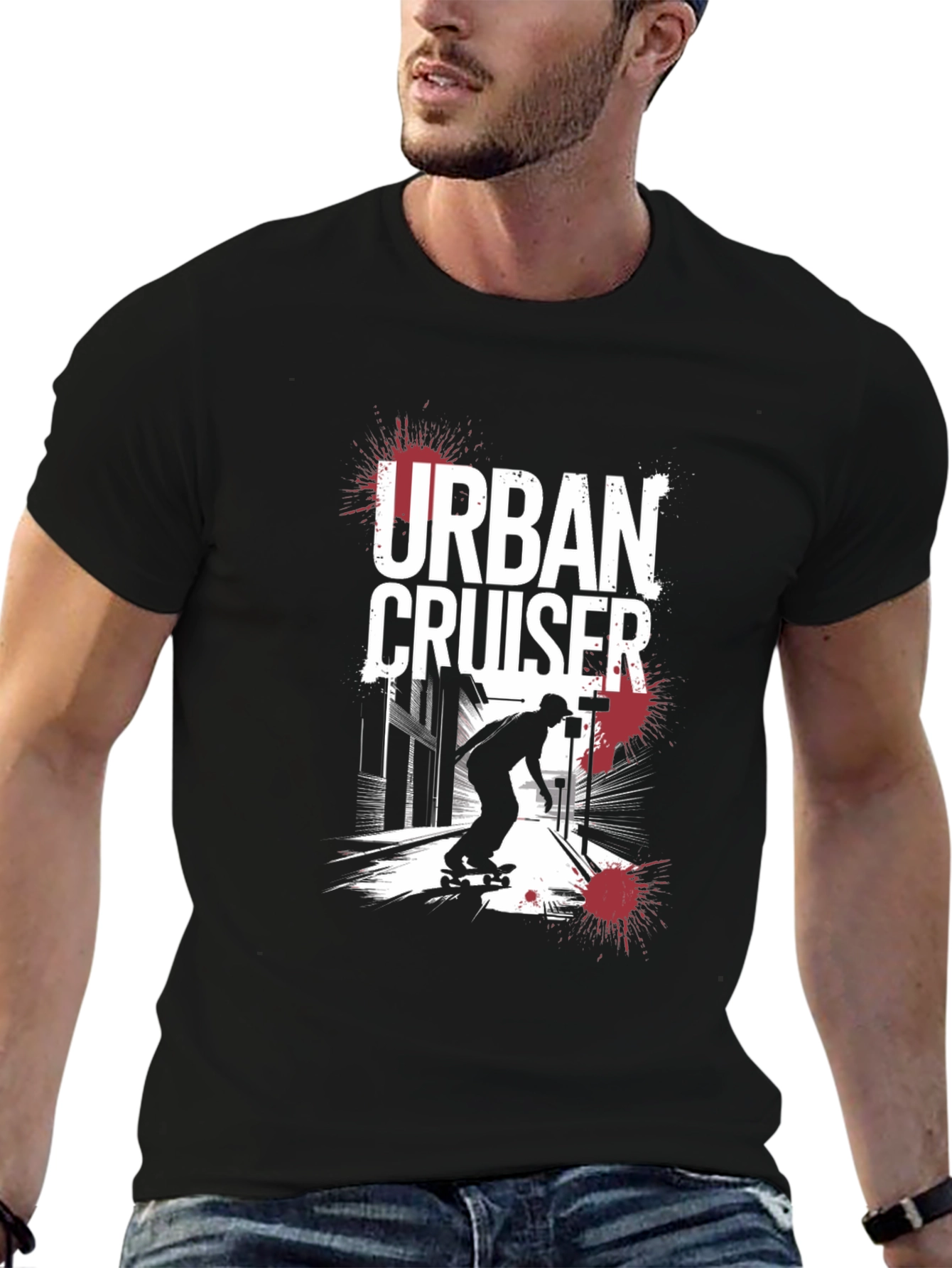 Urban Cruiser Graphic Tee - Black Skater T-Shirt