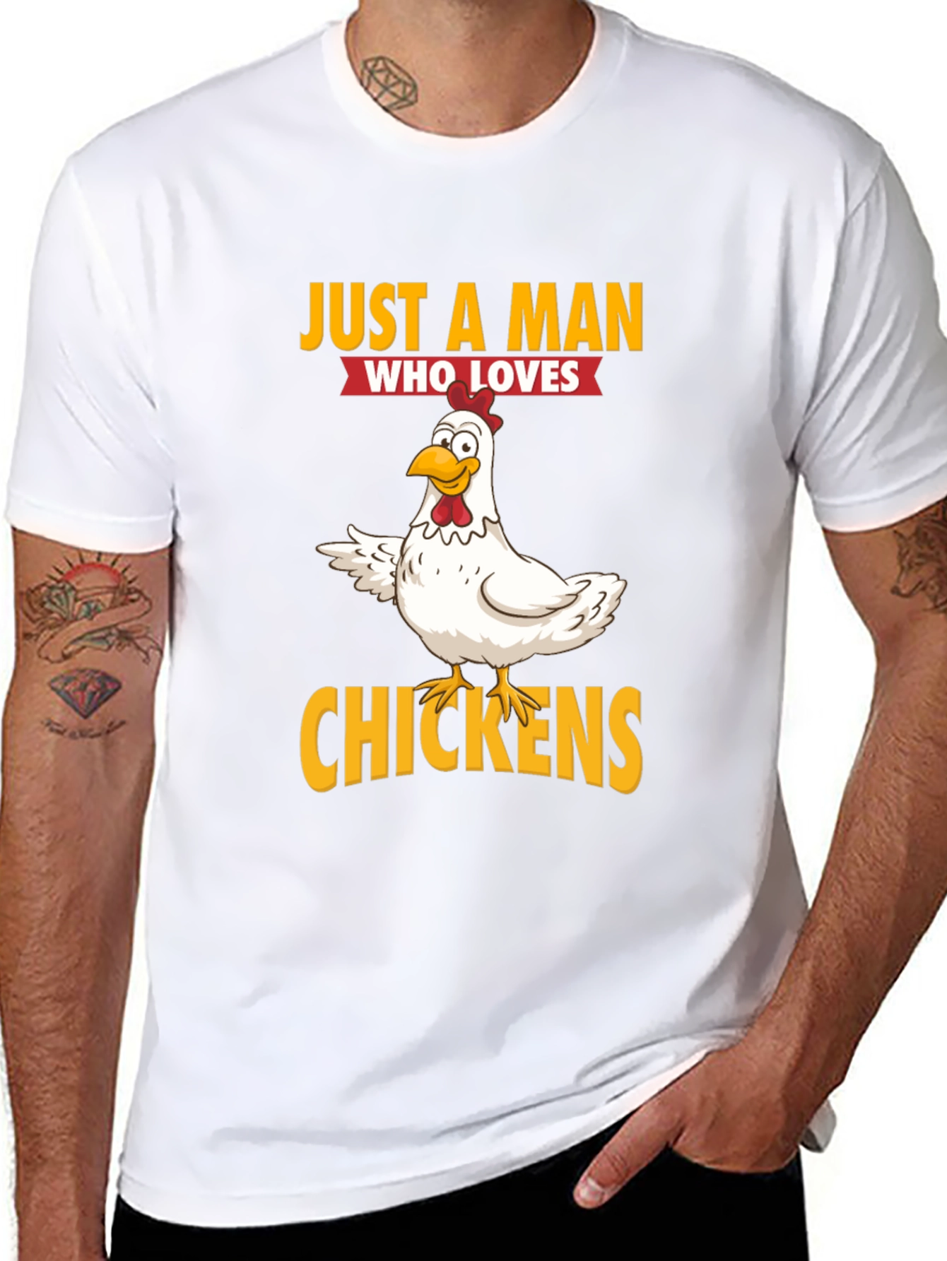 Just a Man Who Loves Chickens Graphic T-Shirt