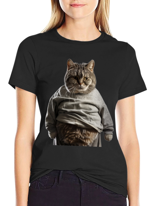 Cat in Hoodie T-Shirt Funny Graphic Tee