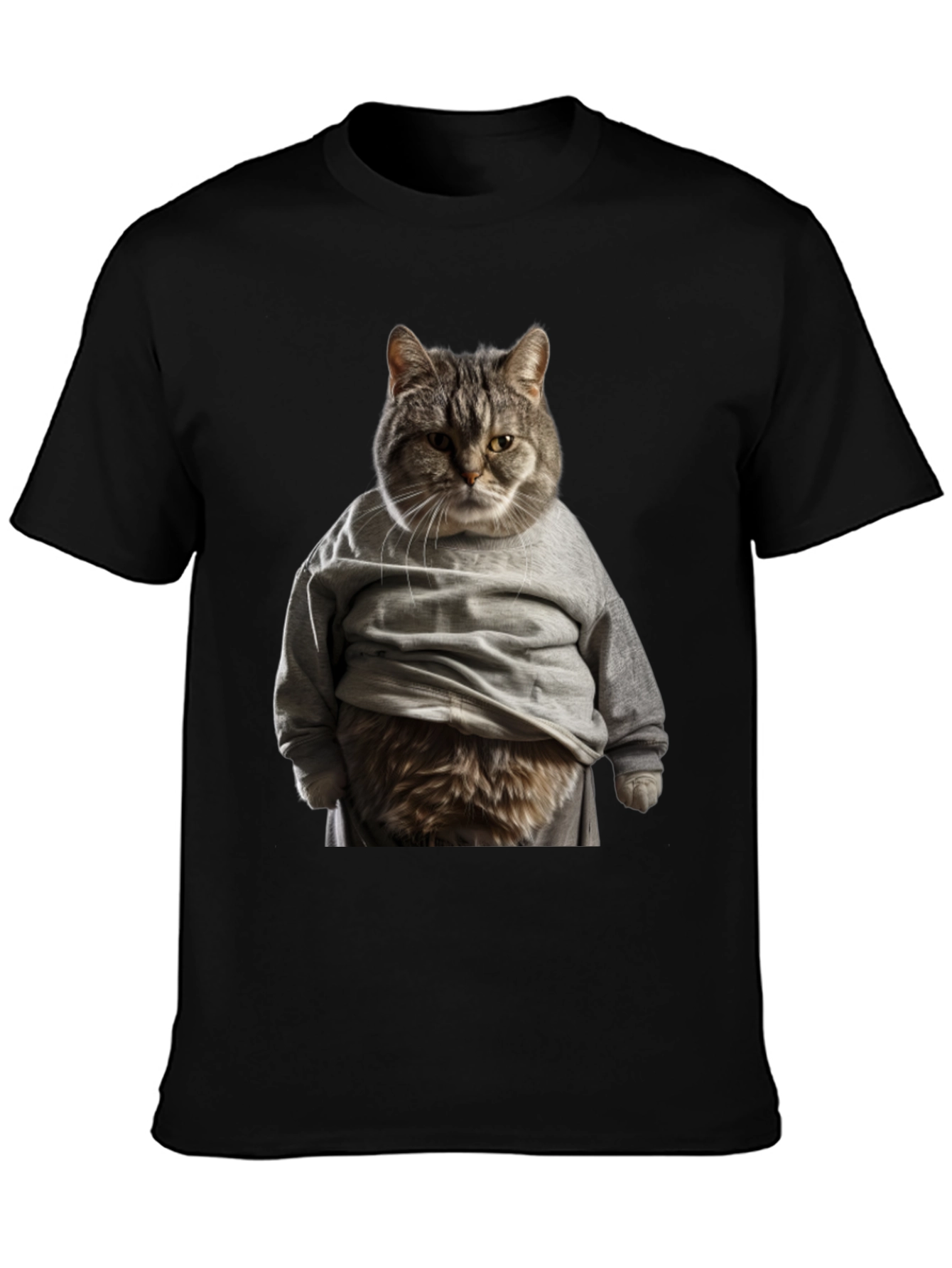 Cat in Hoodie T-Shirt Funny Graphic Tee
