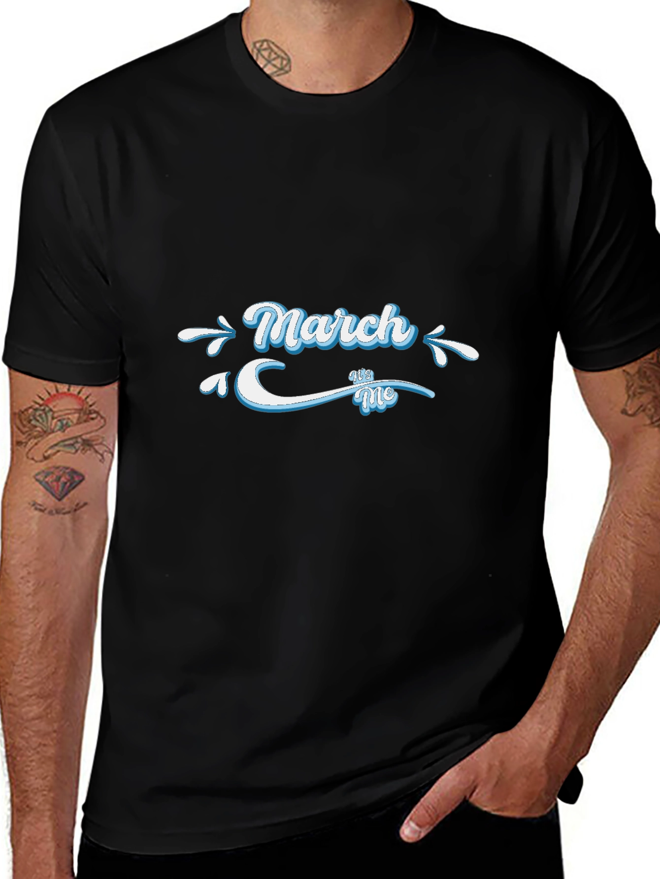 March With Me Graphic Tee - Black