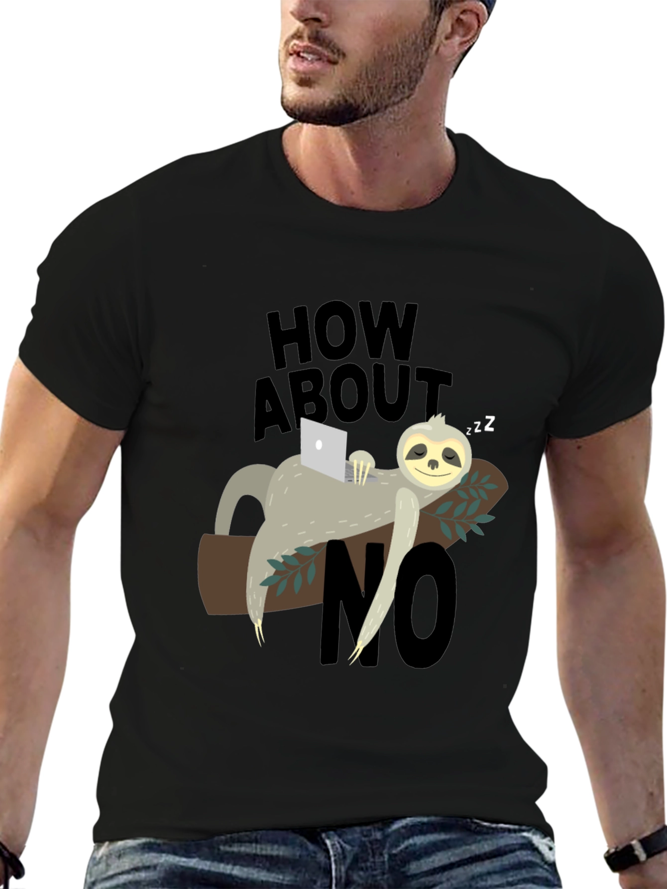 Lazy Sloth How About No Graphic T-Shirt