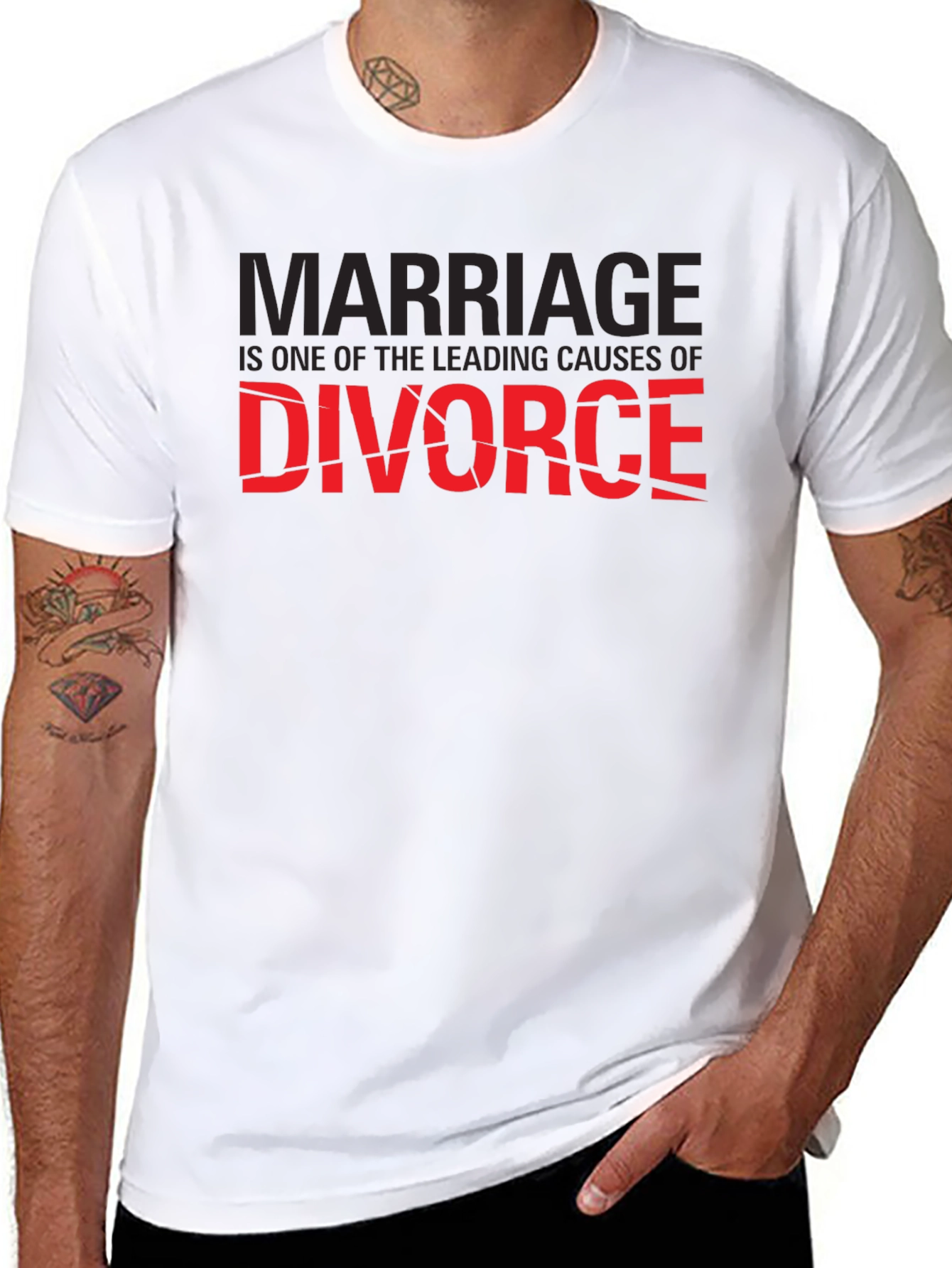 Marriage Causes Divorce T-Shirt - Funny Sarcastic Tee