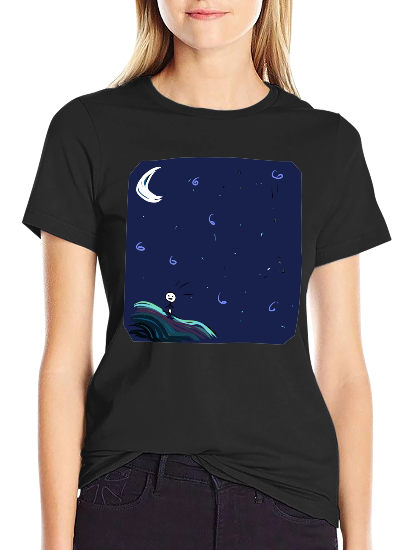 Night Sky Graphic Tee - Mens Black T-Shirt
