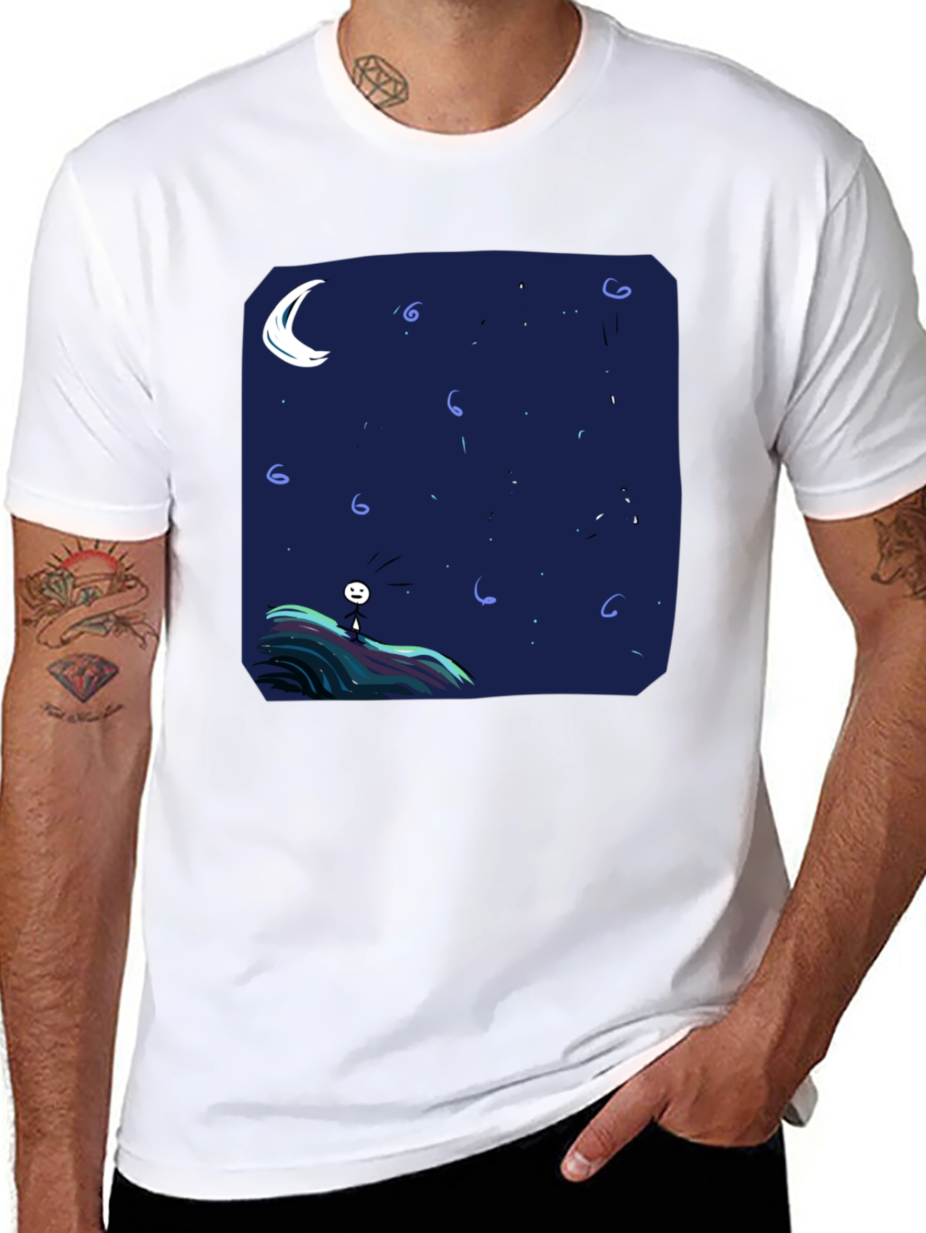 Night Sky Graphic Tee - Mens Black T-Shirt