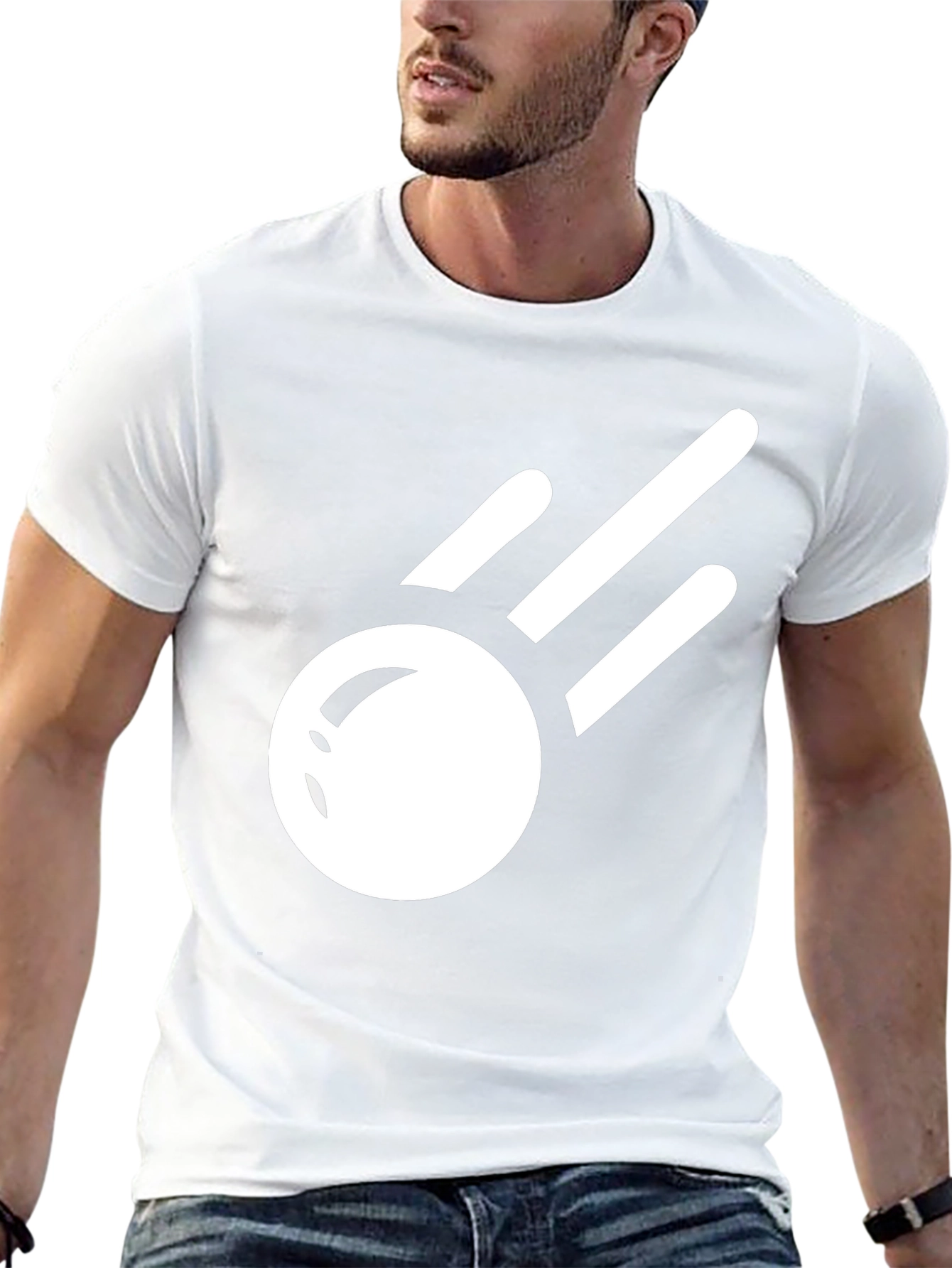 Stylish Black T-Shirt with Comet Graphic