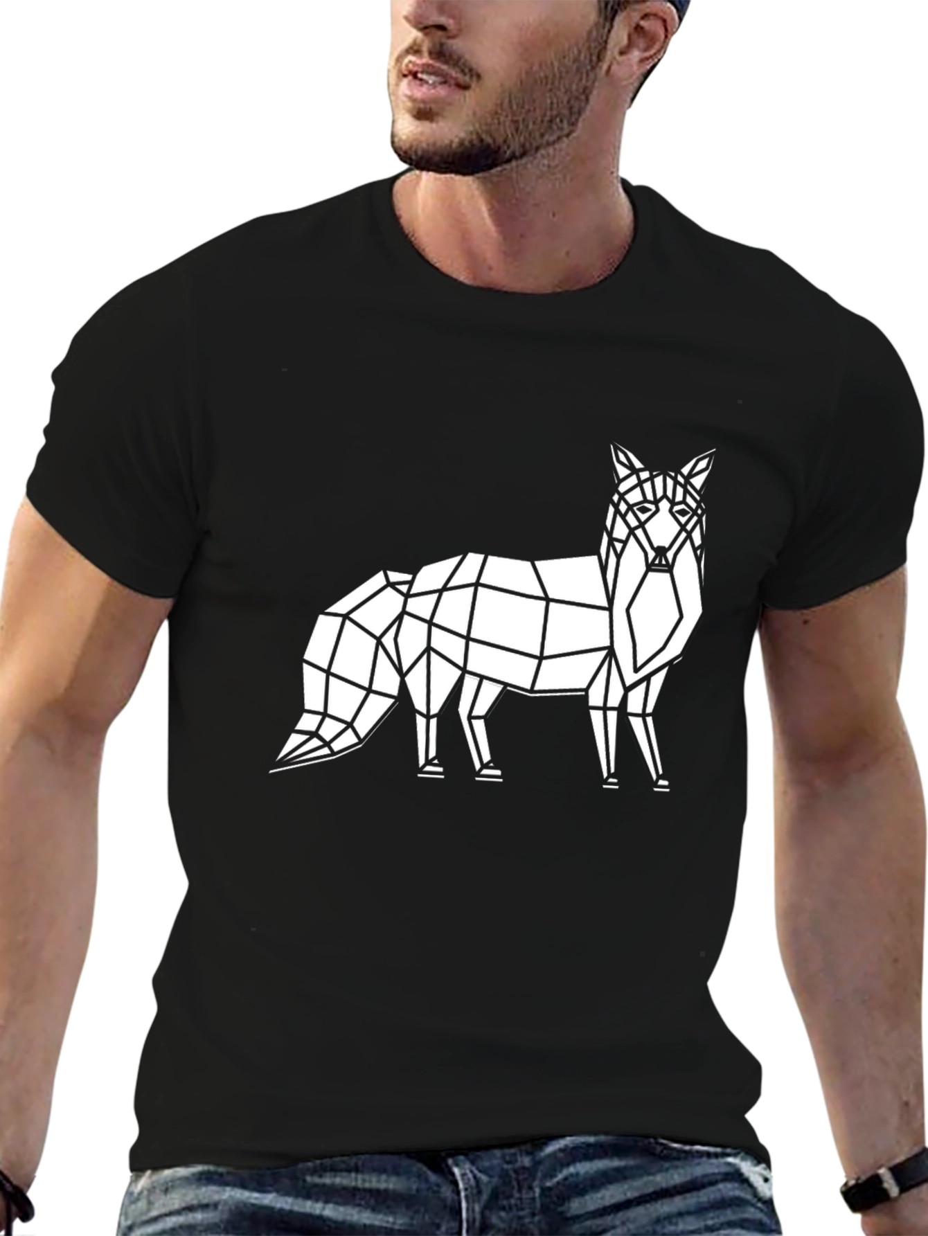 Geometric Fox Tee - Modern Graphic Print Shirt