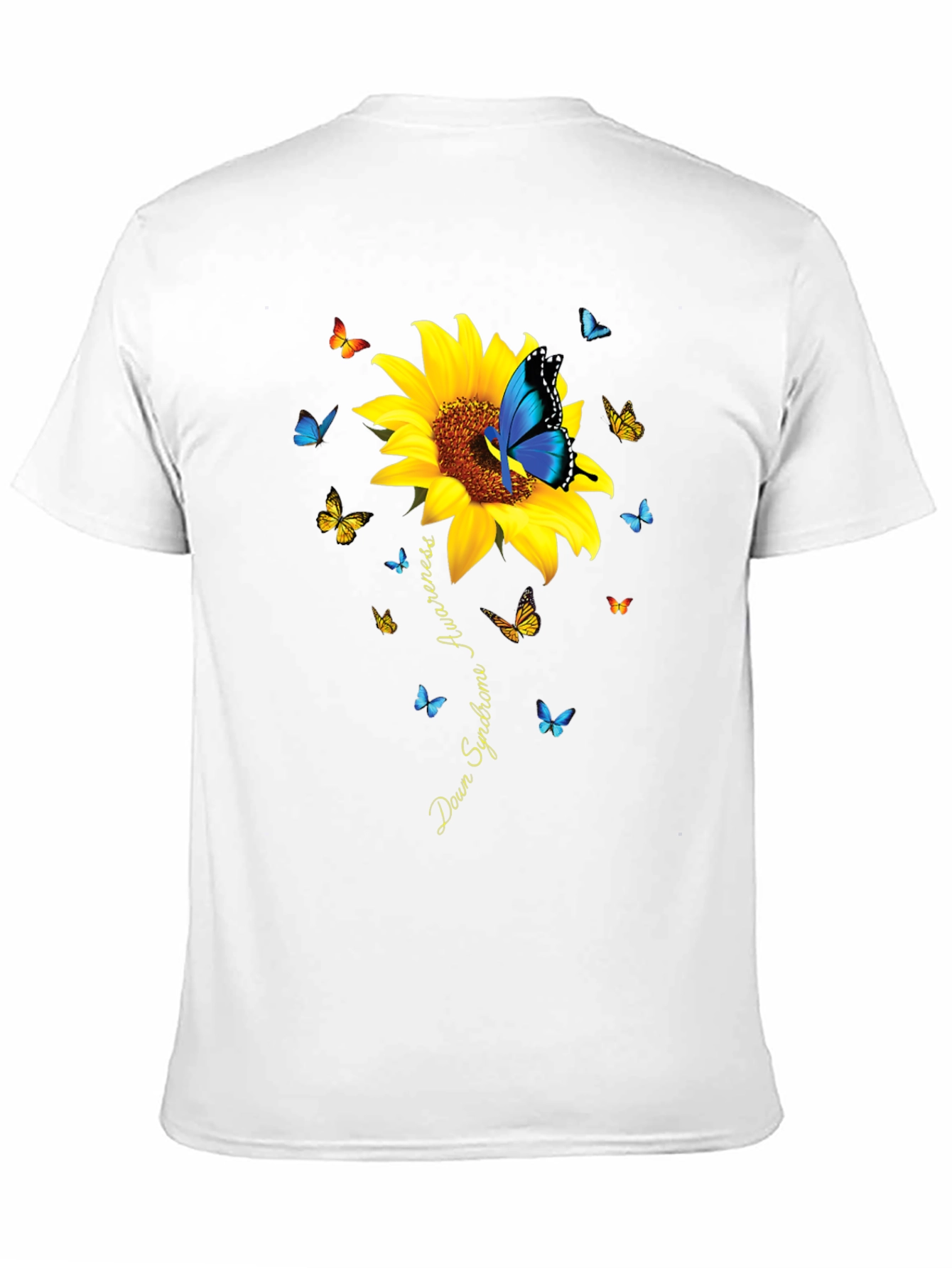 Down Syndrome Awareness Butterfly Sunflower T-Shirt