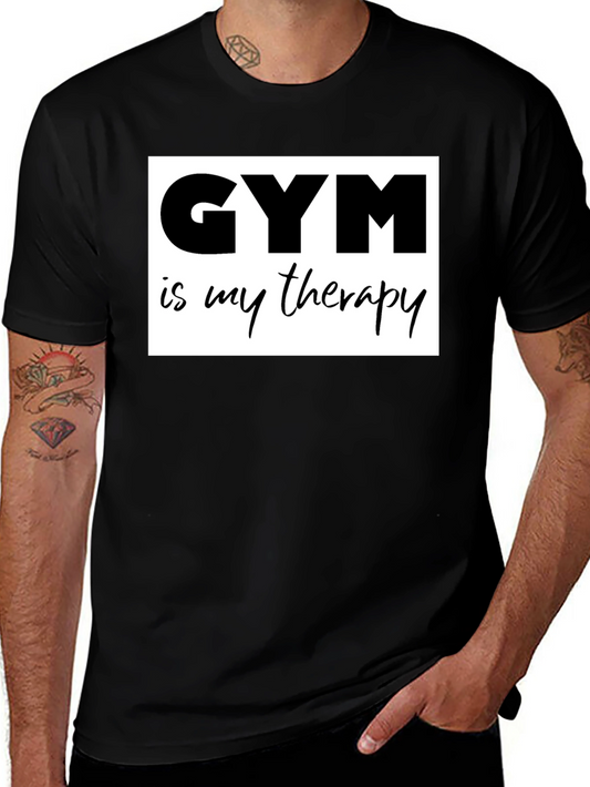 Gym Is My Therapy Graphic Tee - Workout Motivation