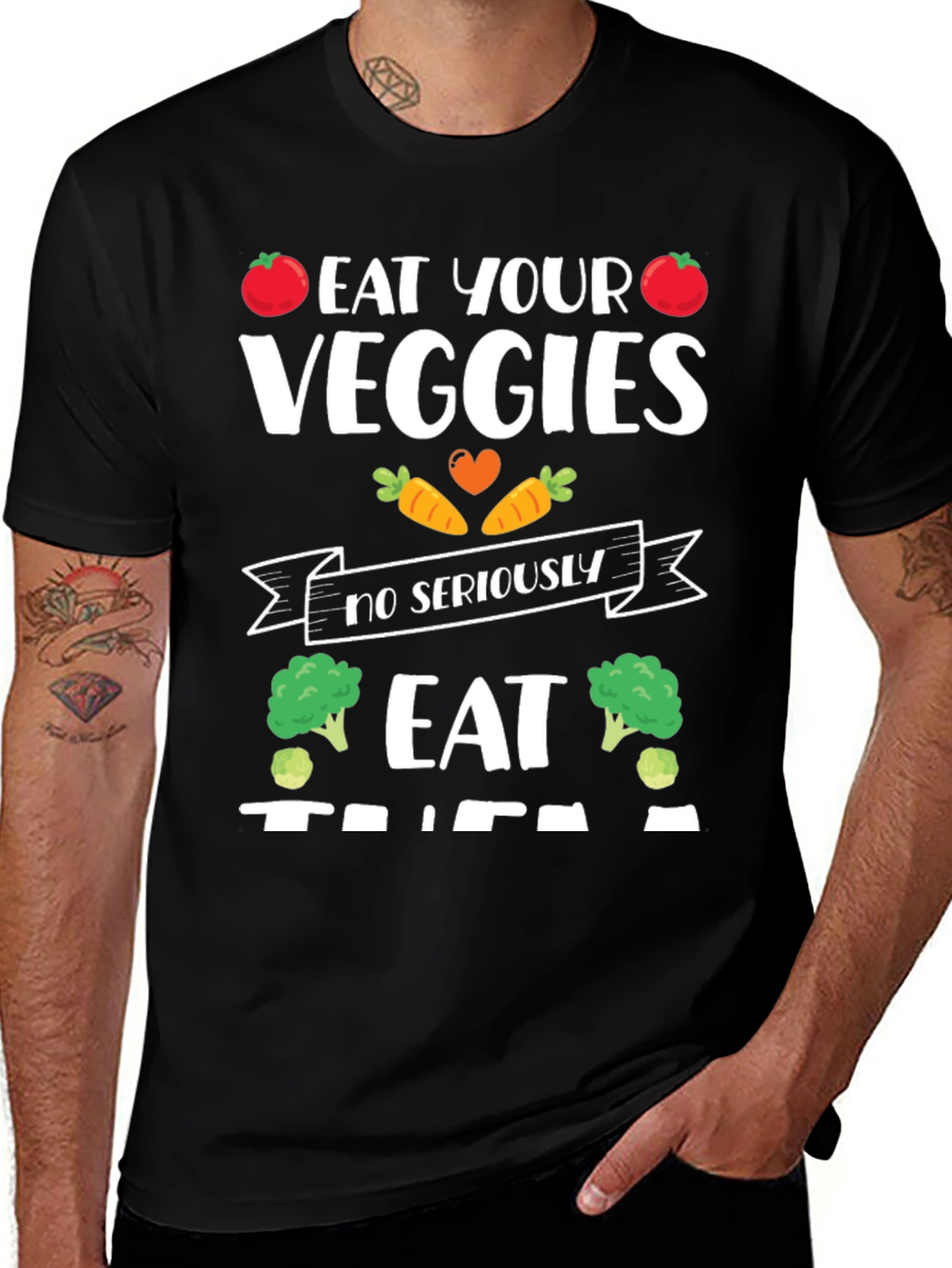 Eat Your Veggies Funny Graphic T-Shirt