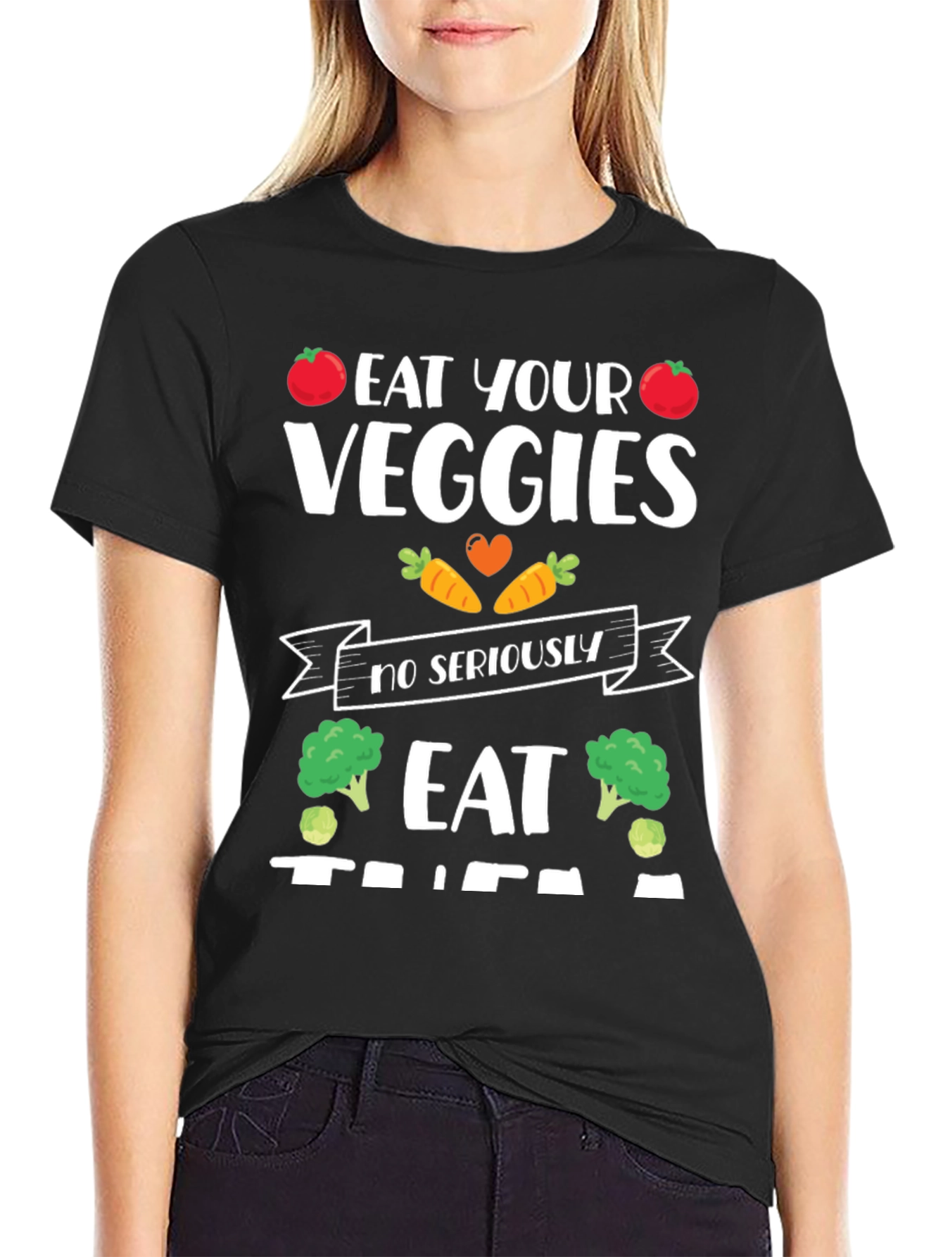 Eat Your Veggies Funny Graphic T-Shirt