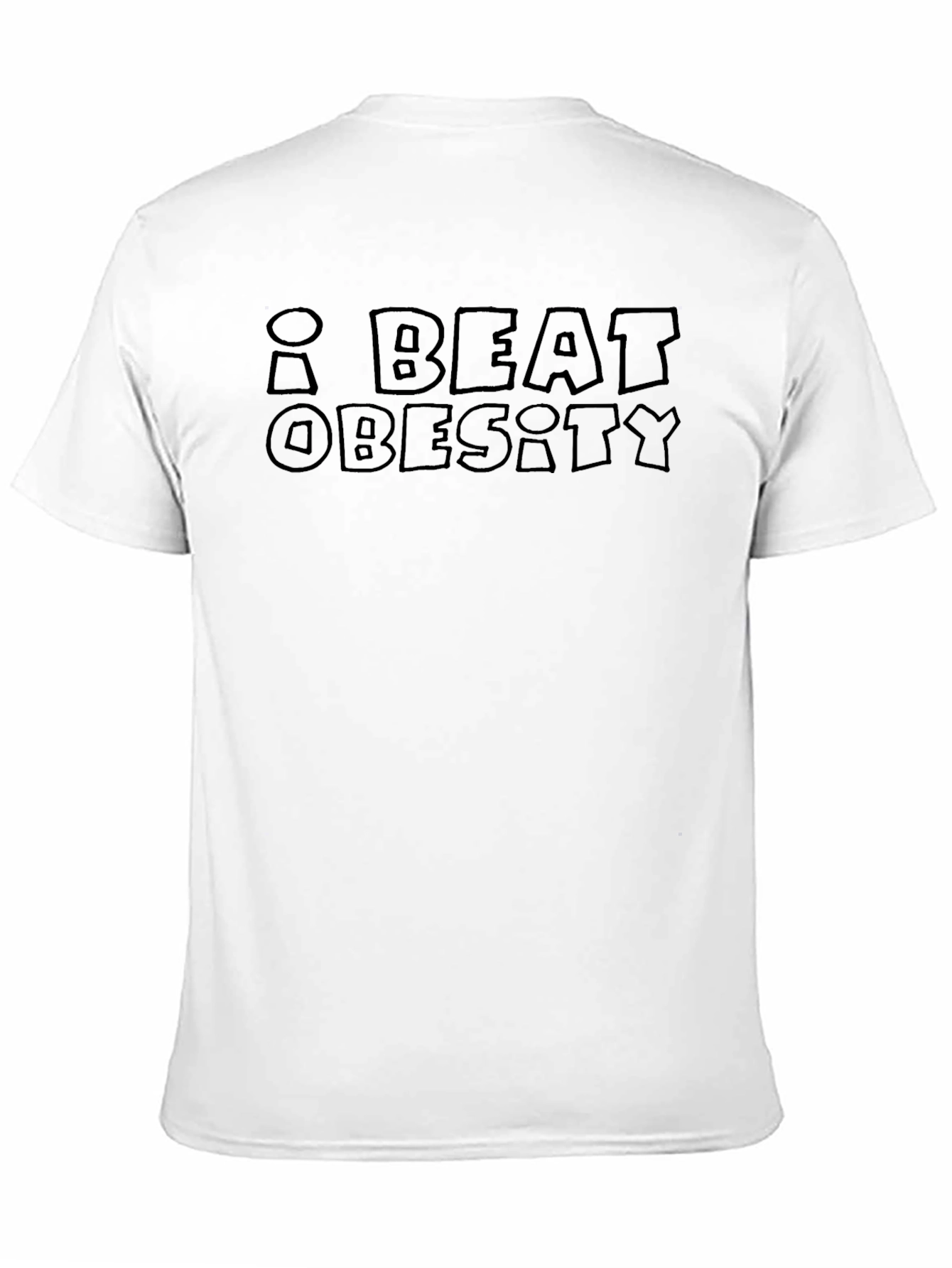 I Beat Obesity Graphic T-Shirt - Black