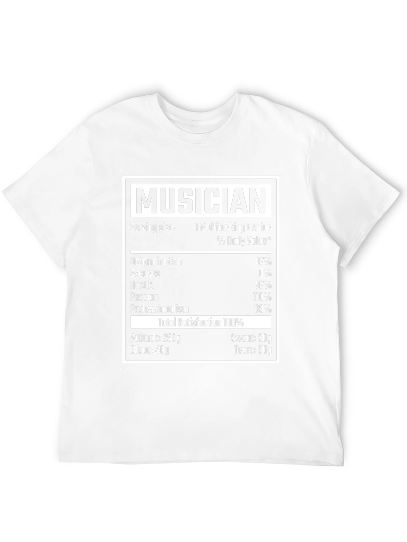 Musician Nutritional Facts T-Shirt