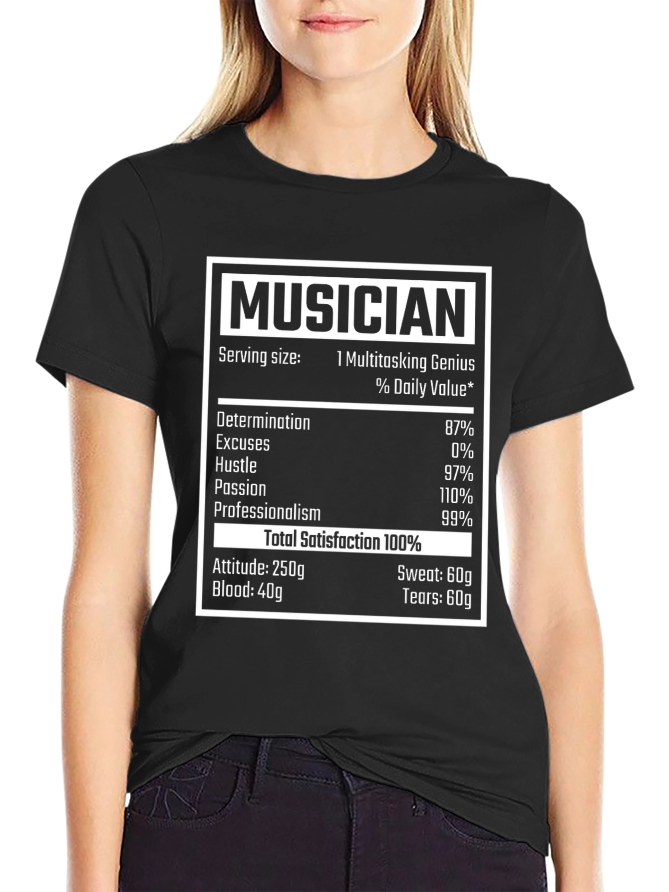 Musician Nutritional Facts T-Shirt