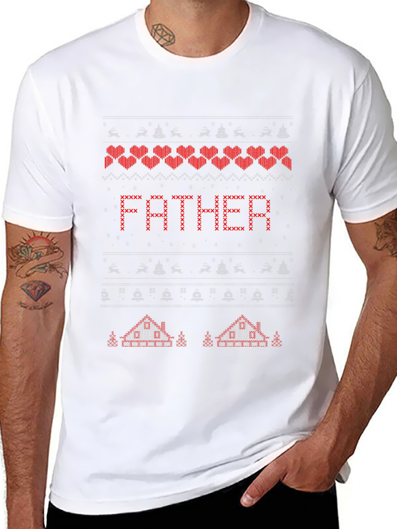 Fathers Day Sweater Pattern T-Shirt