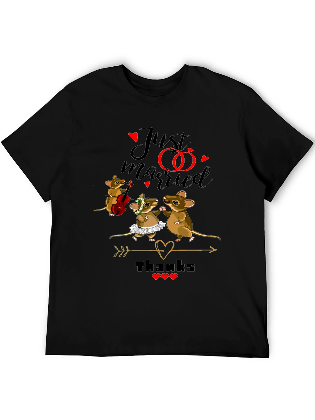 Cute Just Married Mouse Wedding T-Shirt