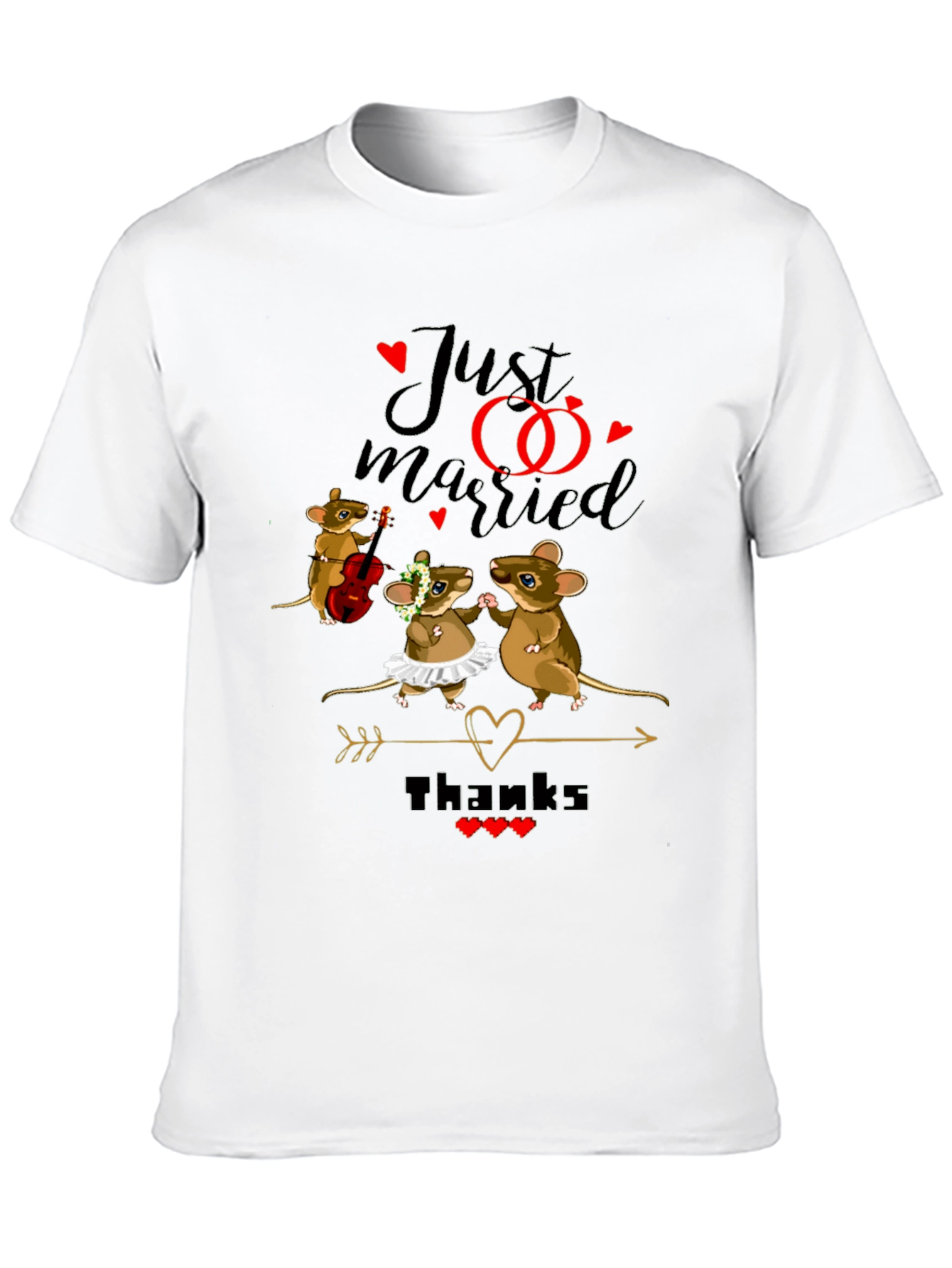 Cute Just Married Mouse Wedding T-Shirt