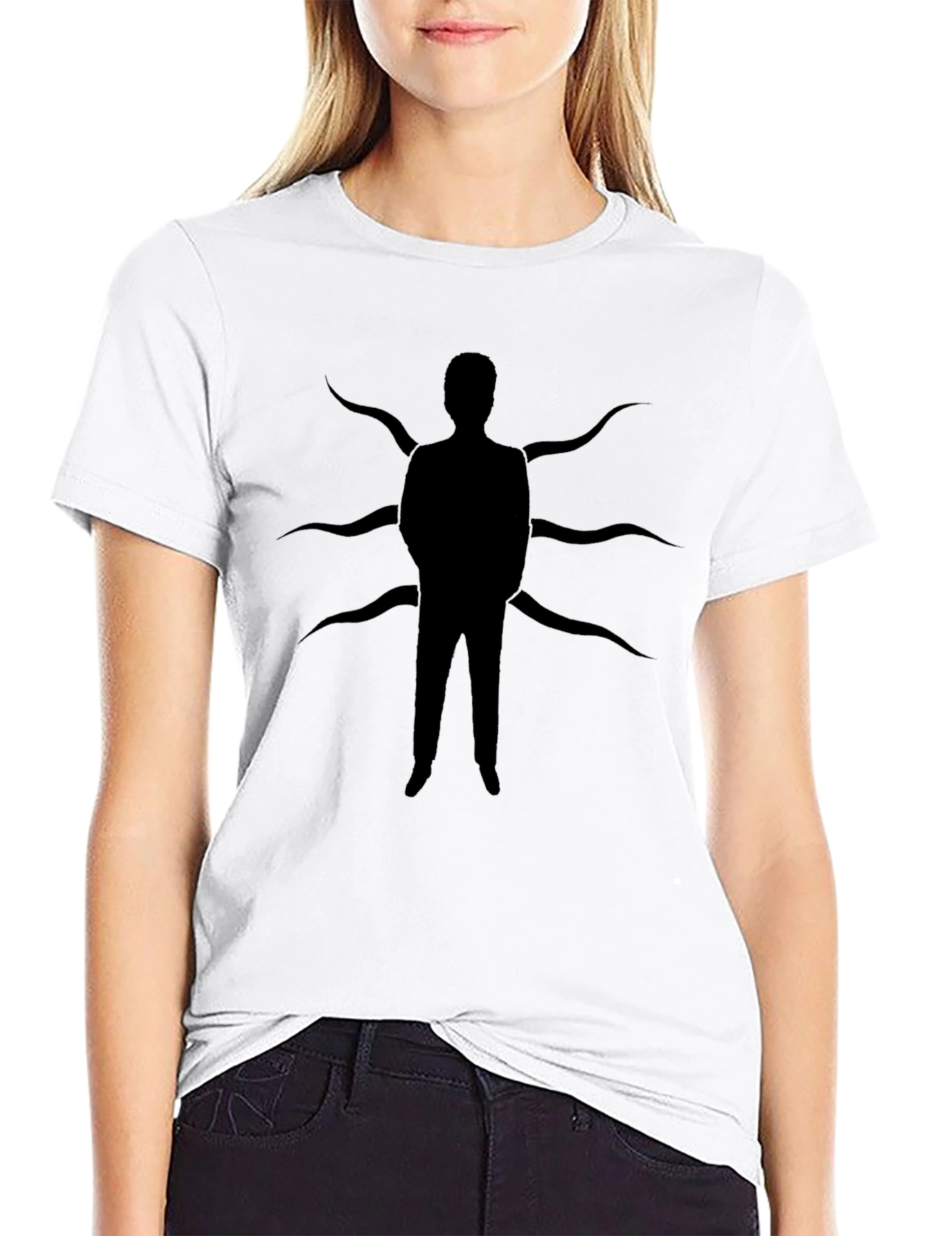Slender Man Graphic Tee - Black Cotton T-Shirt