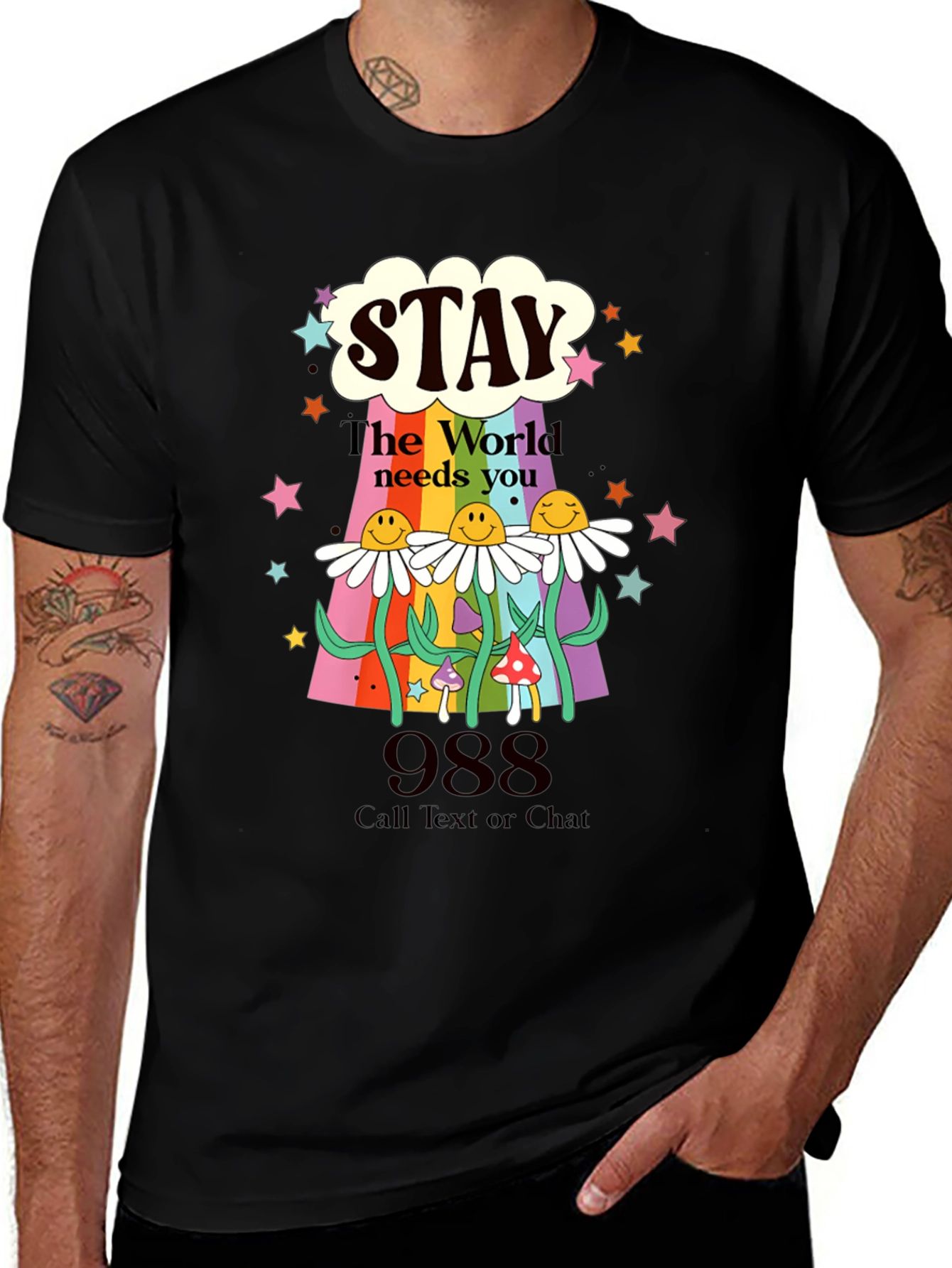 Stay 988 Mental Health Awareness Graphic Tee