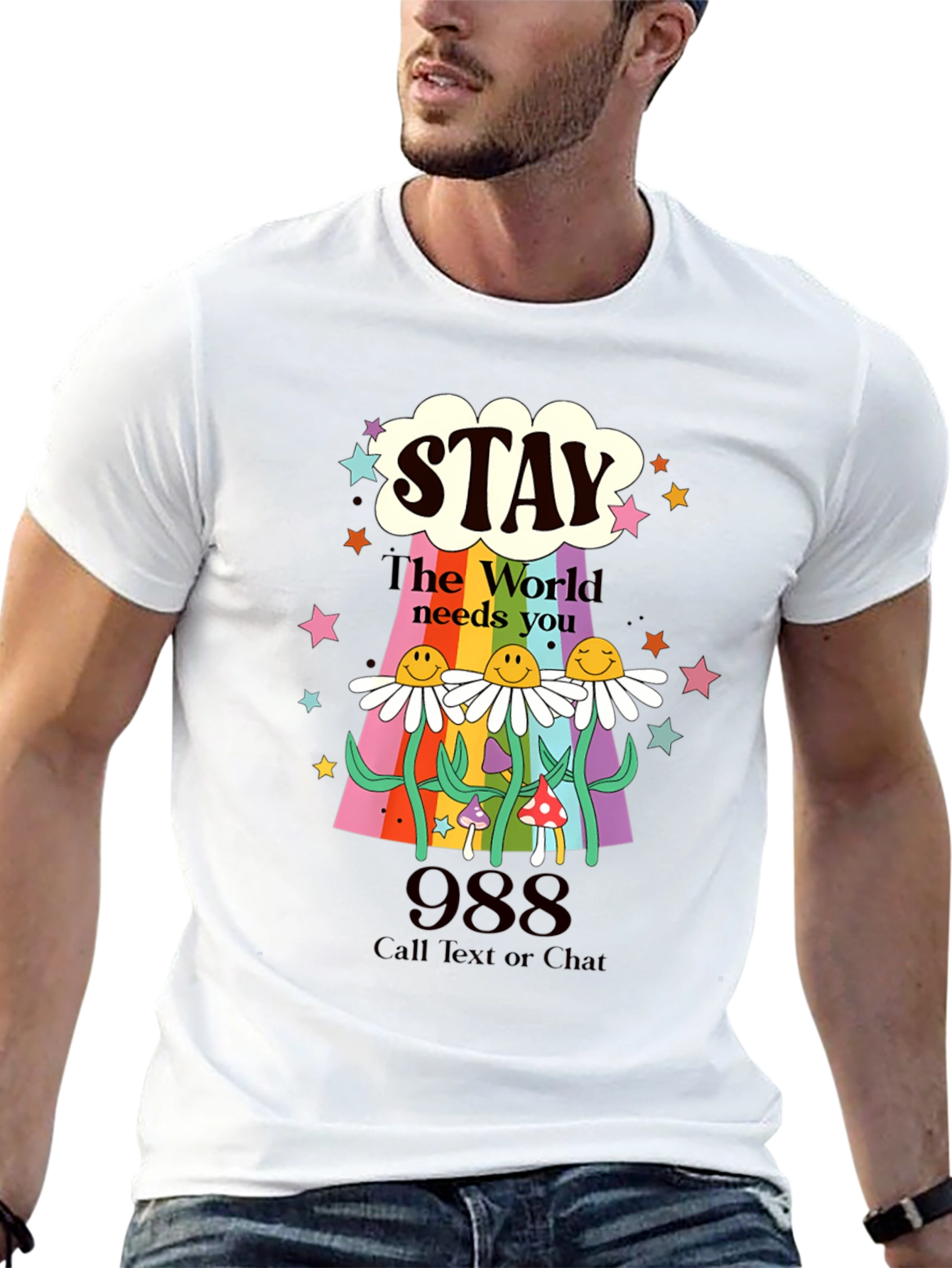 Stay 988 Mental Health Awareness Graphic Tee