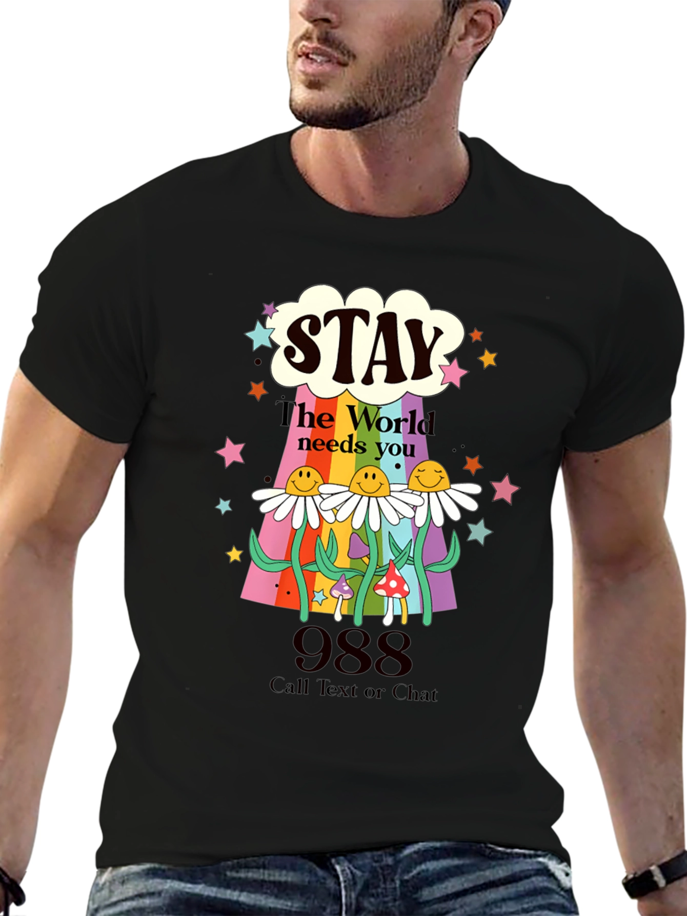 Stay 988 Mental Health Awareness Graphic Tee