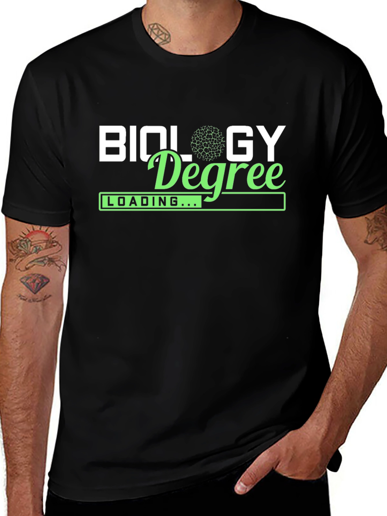 Biology Degree Loading Mens Black T-Shirt