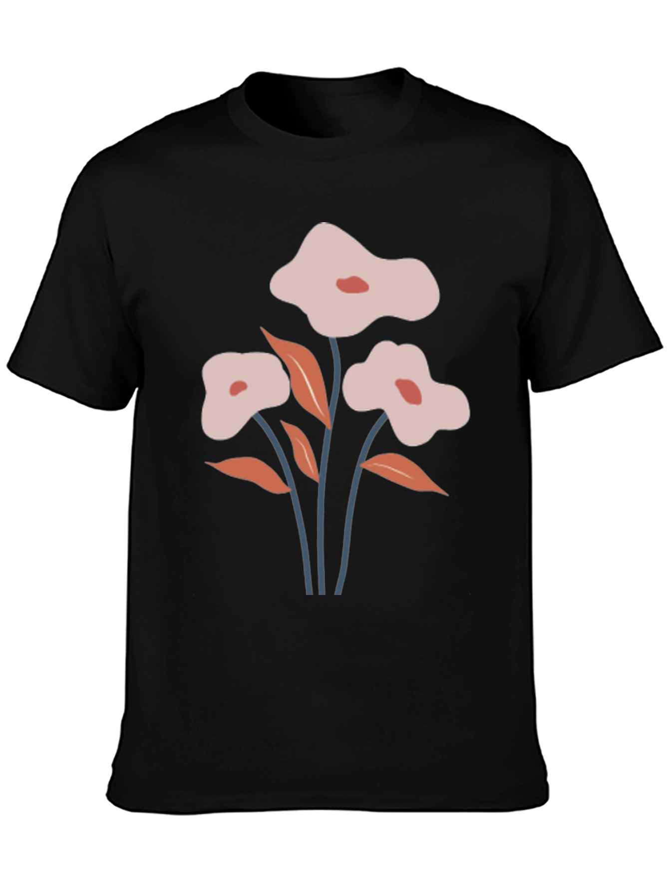 Floral Graphic Black T-Shirt