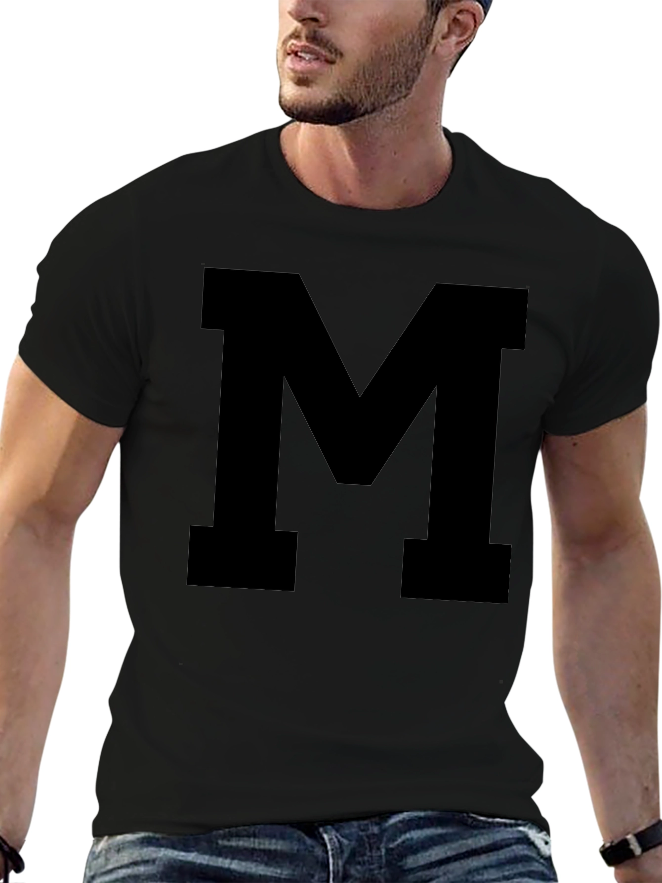 Bold Letter M Black T-Shirt