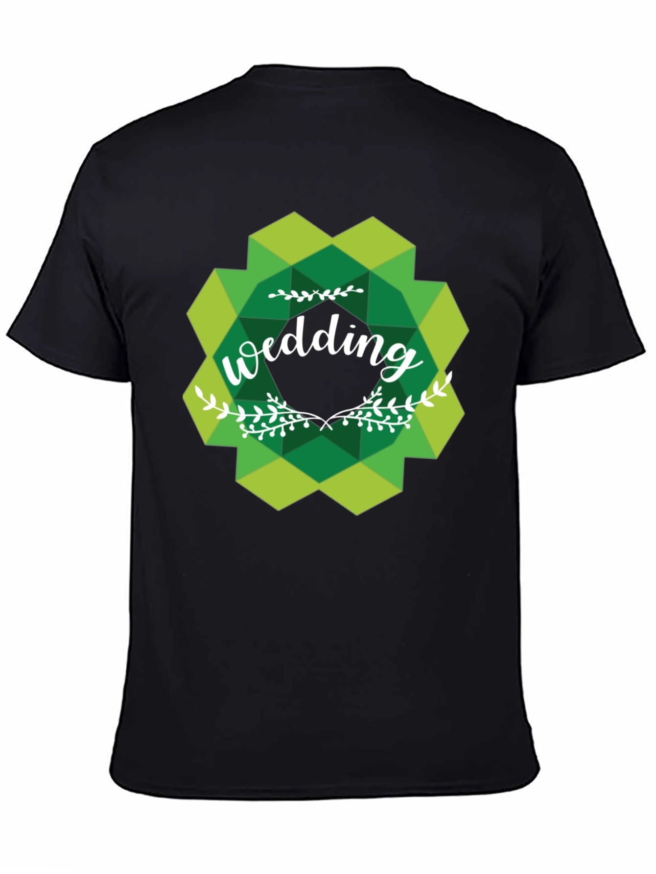 Wedding Graphic Tee - Green Geometric Design
