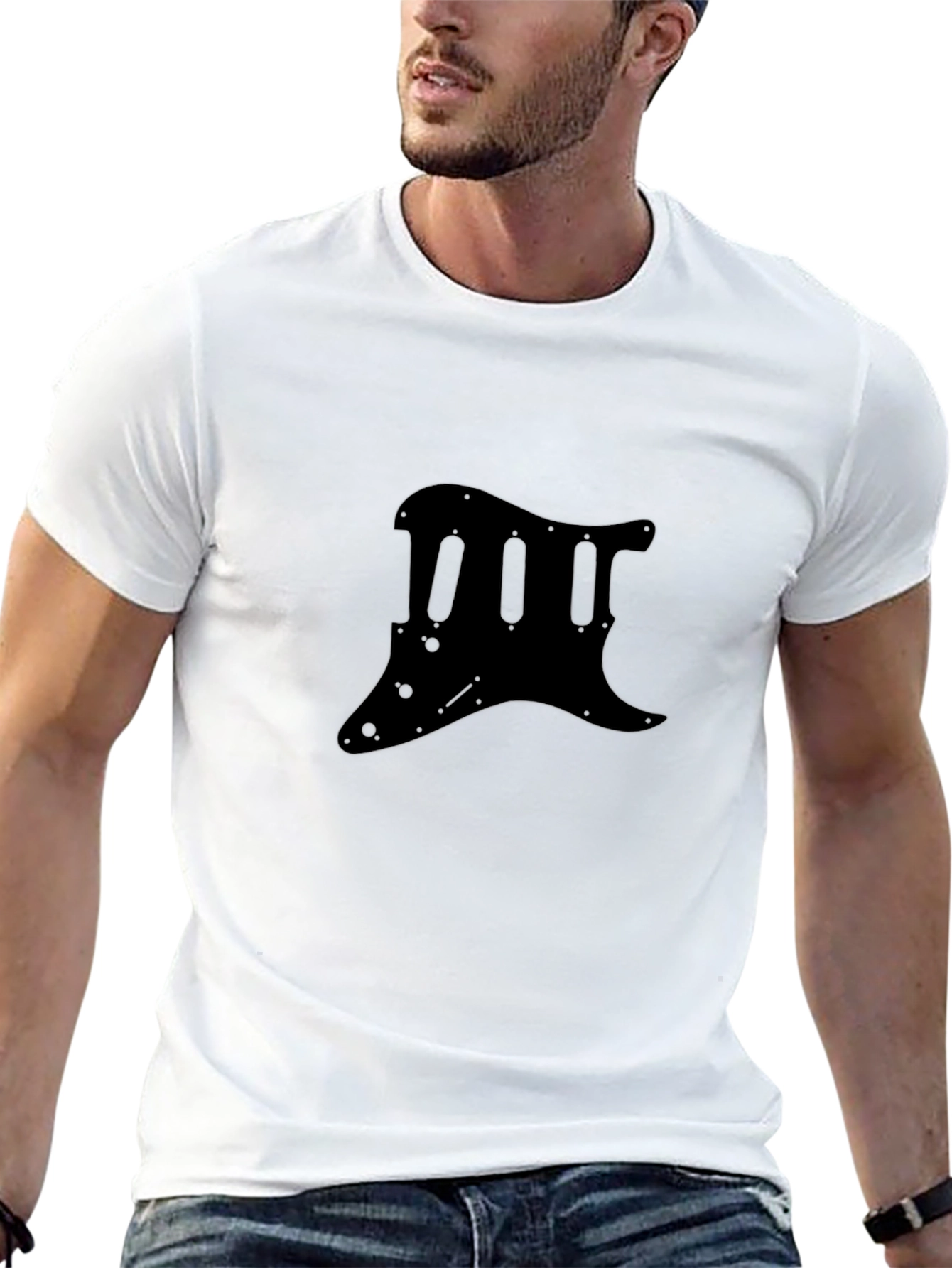 Guitar Pickguard Graphic Tee - Black