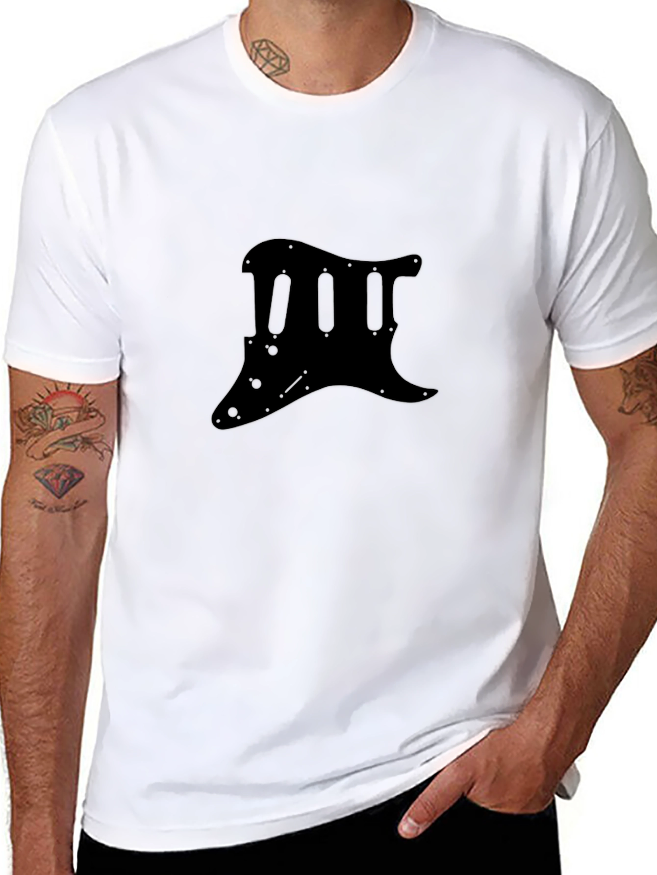 Guitar Pickguard Graphic Tee - Black