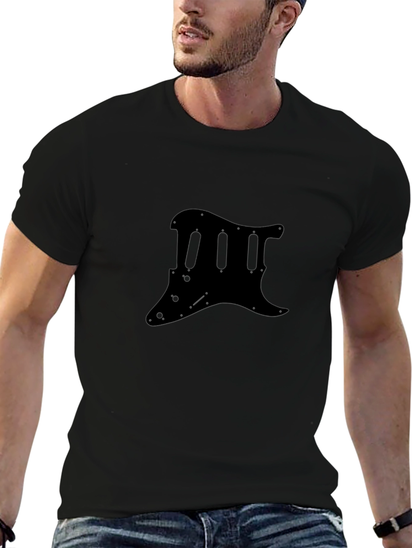 Guitar Pickguard Graphic Tee - Black