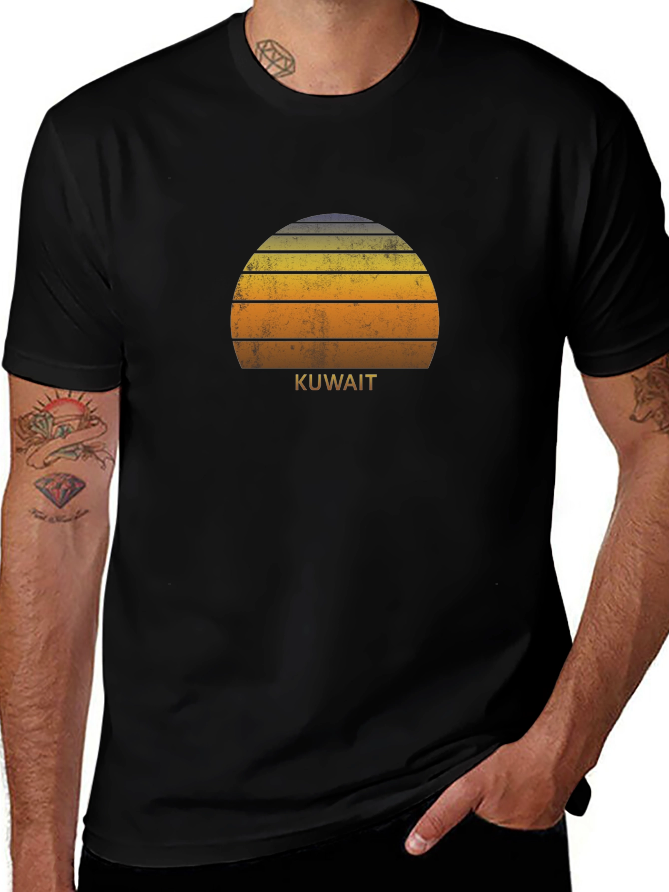 Kuwait Sunset T-Shirt Retro Style Tee